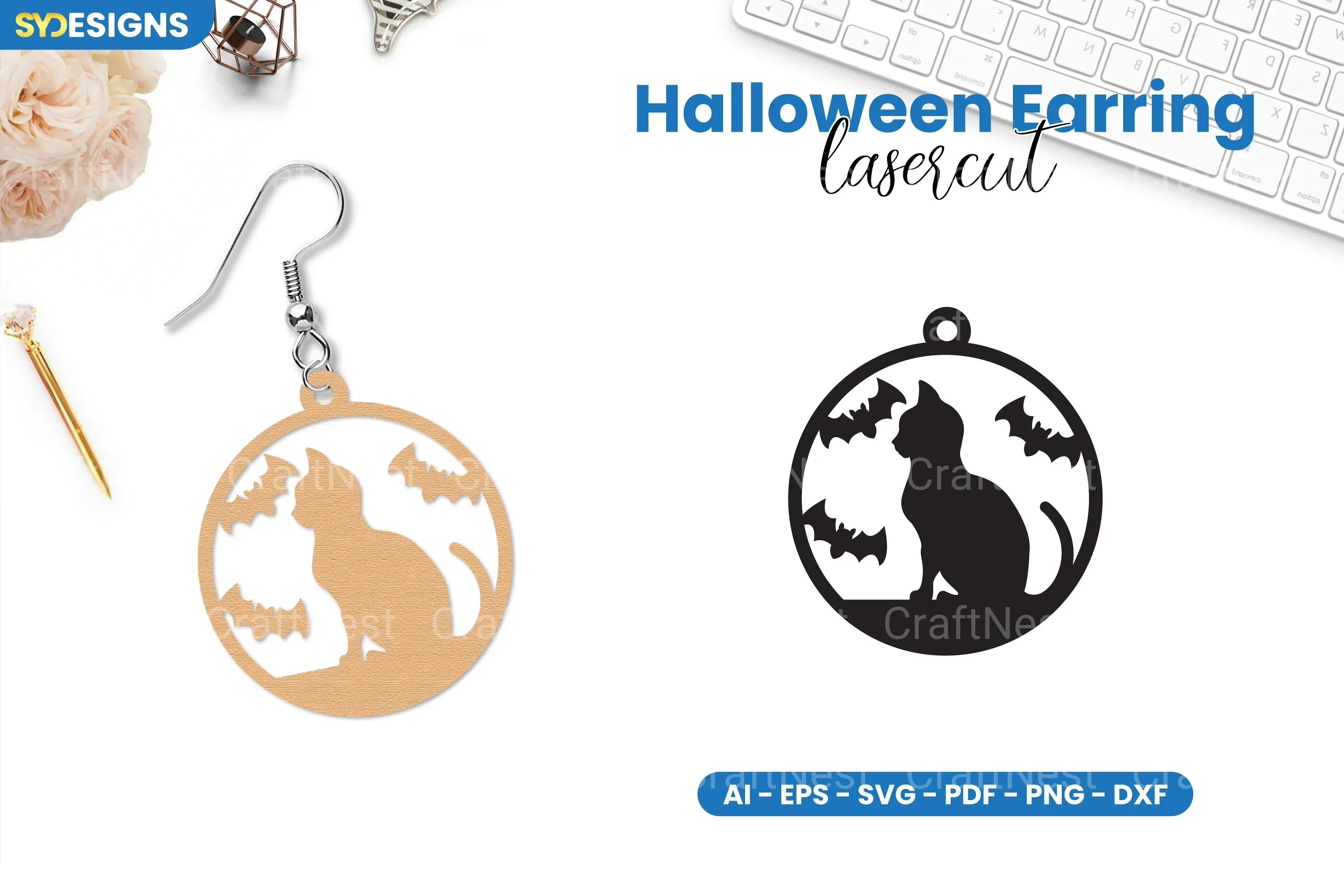 Halloween Earring Lasercut SVG Bundle - Clipart Bundle