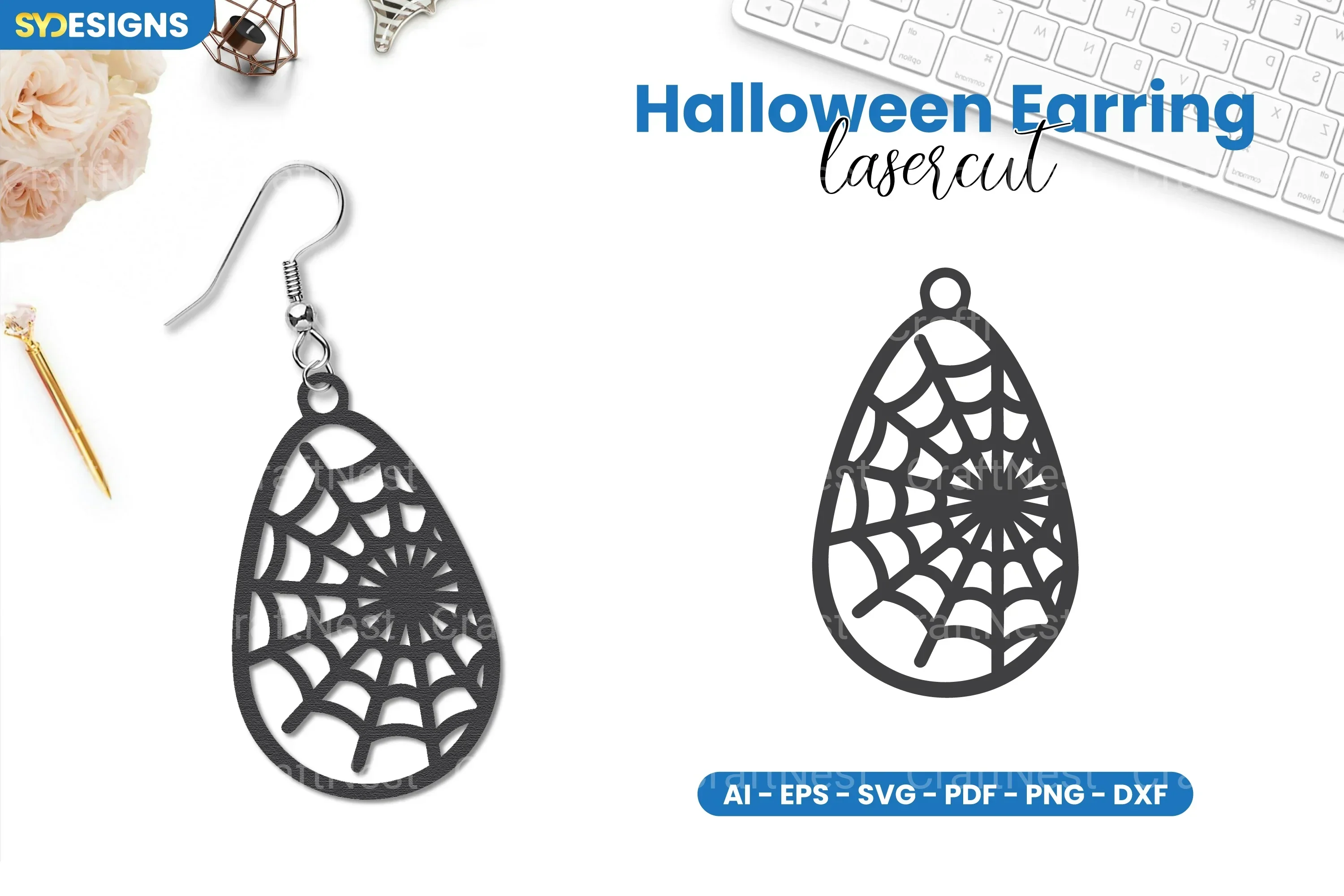 Halloween Earring Lasercut SVG Bundle