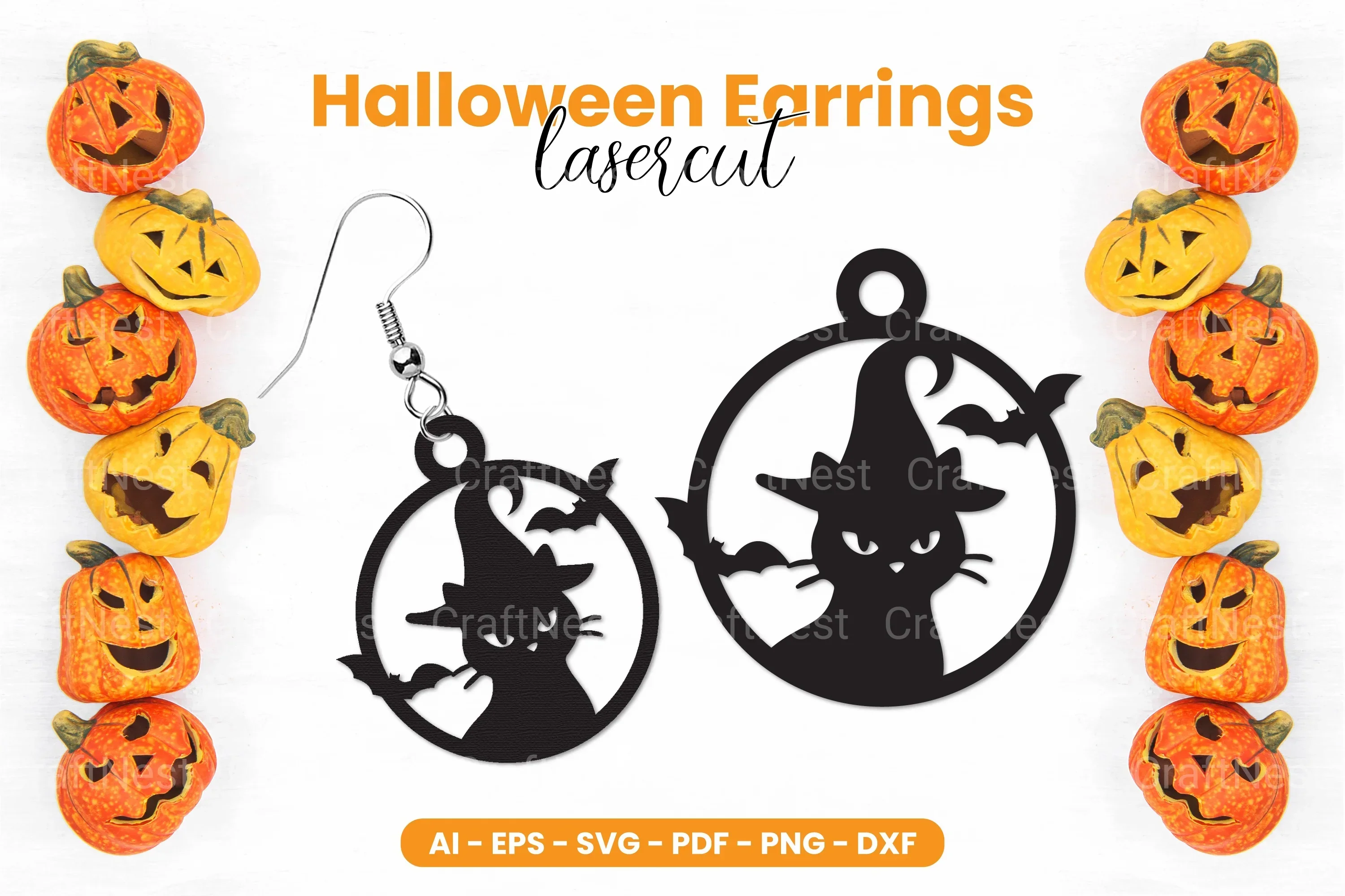 Halloween Earrings Laser Cut SVG Bundle Clipart
