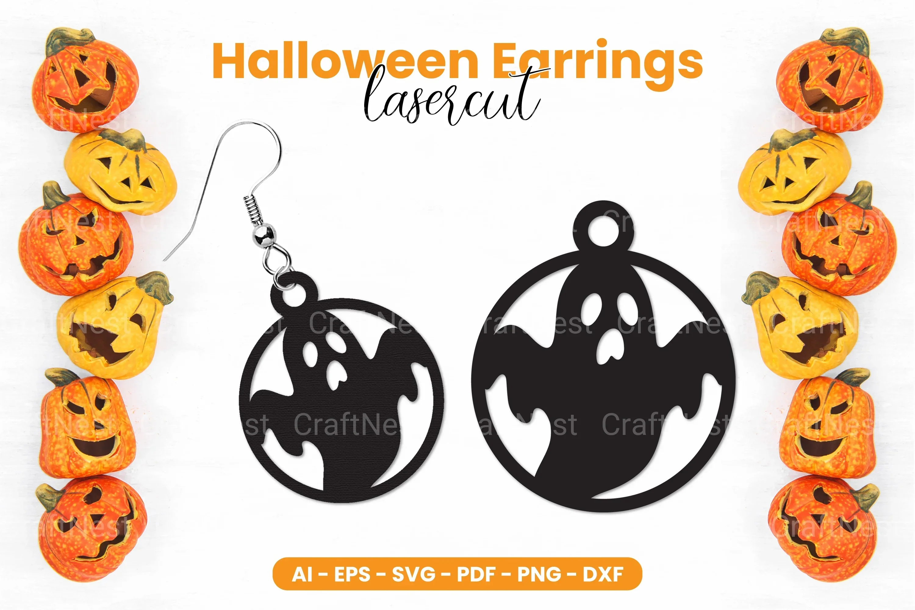 Halloween Earrings Laser Cut SVG Bundle Clipart