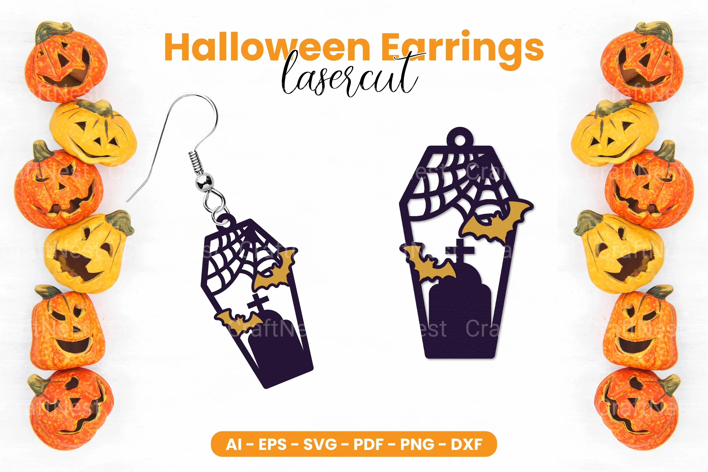 Halloween Earrings Lasercut SVG Bundle