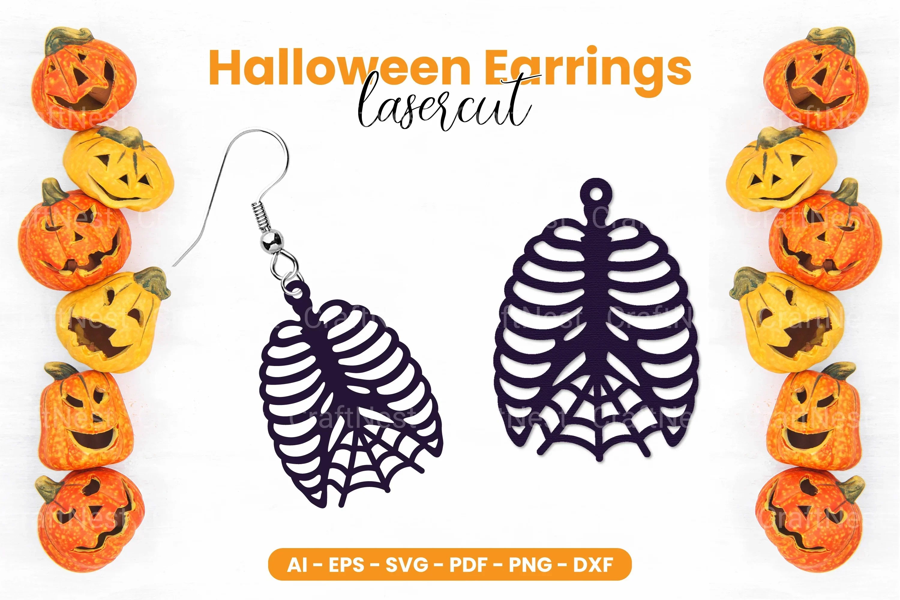 Halloween Earrings Lasercut SVG Bundle - Clipart Bundle