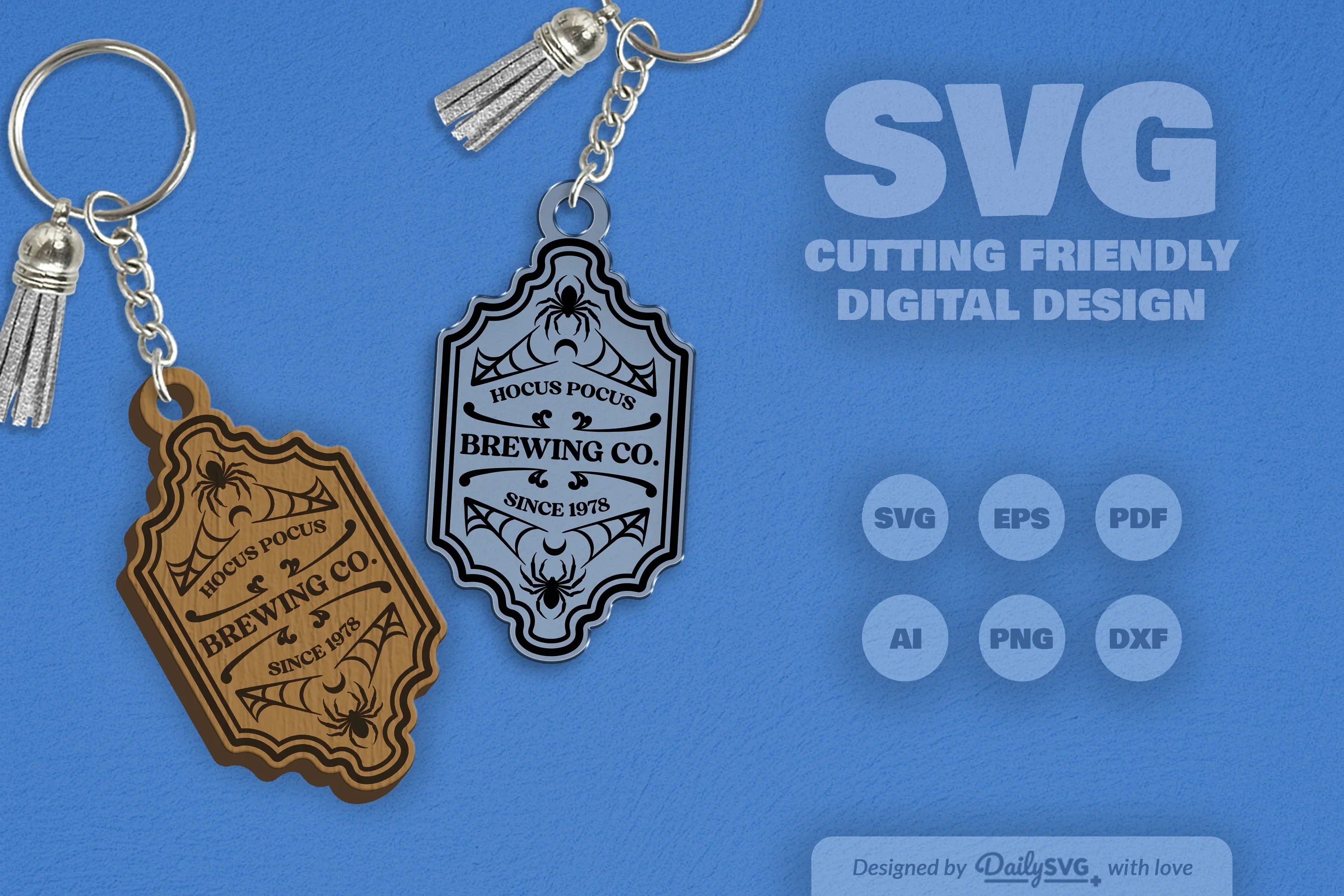 Halloween Engraving Keychain Clipart SVG Bundle - Image 4