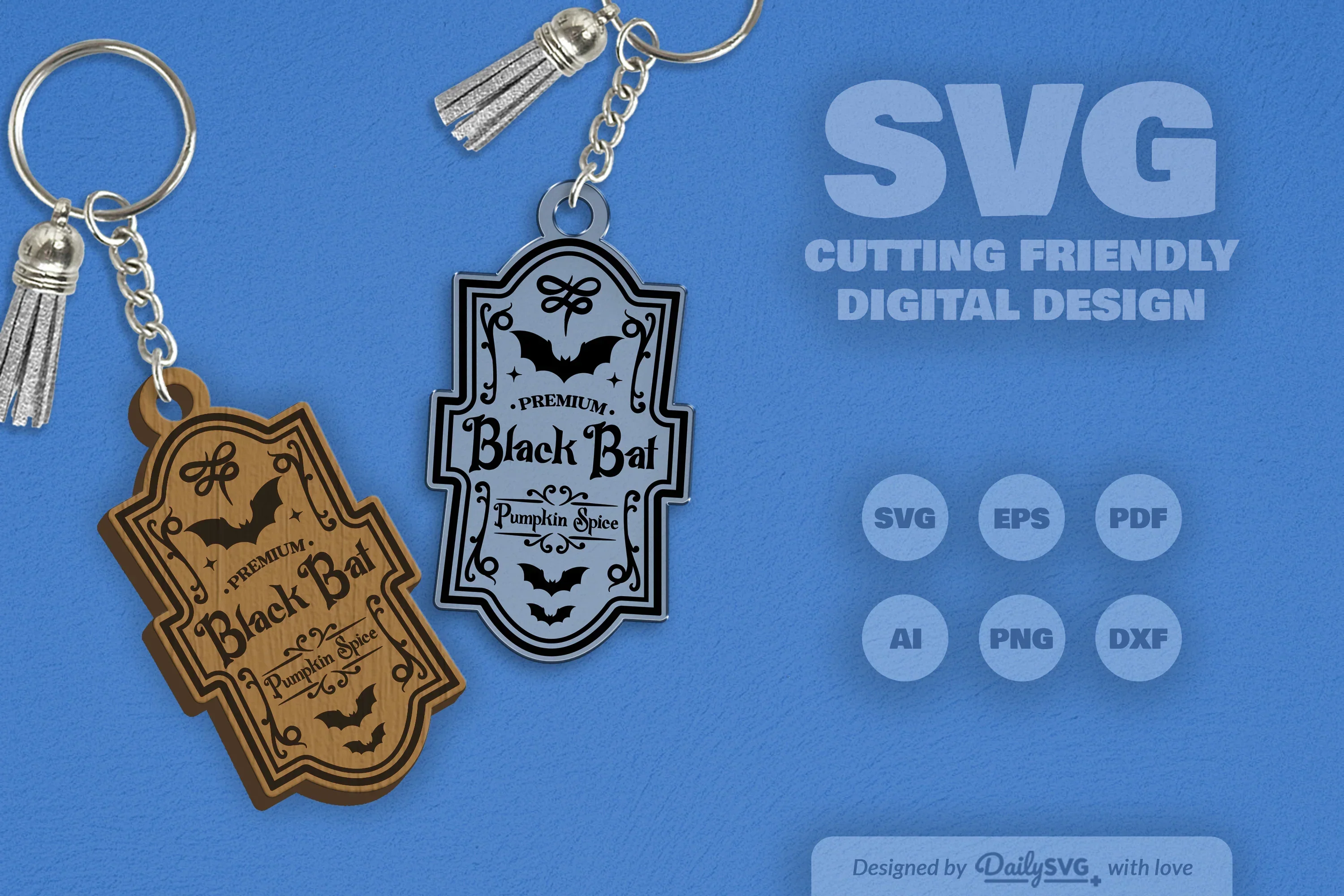 Halloween Engraving Keychain Clipart SVG Bundle - Image 9