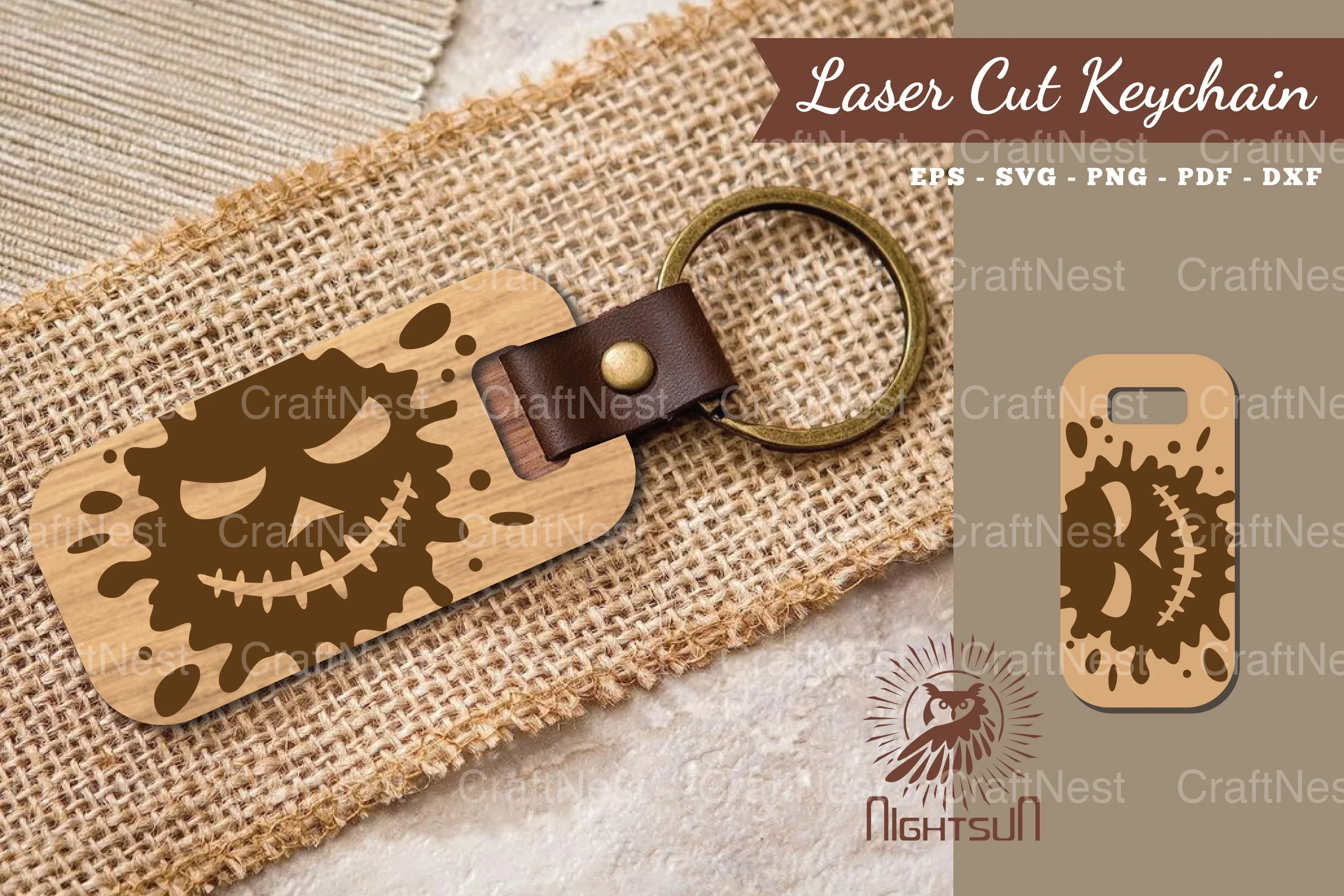 Halloween Face Laser Cut Keychain Bundle