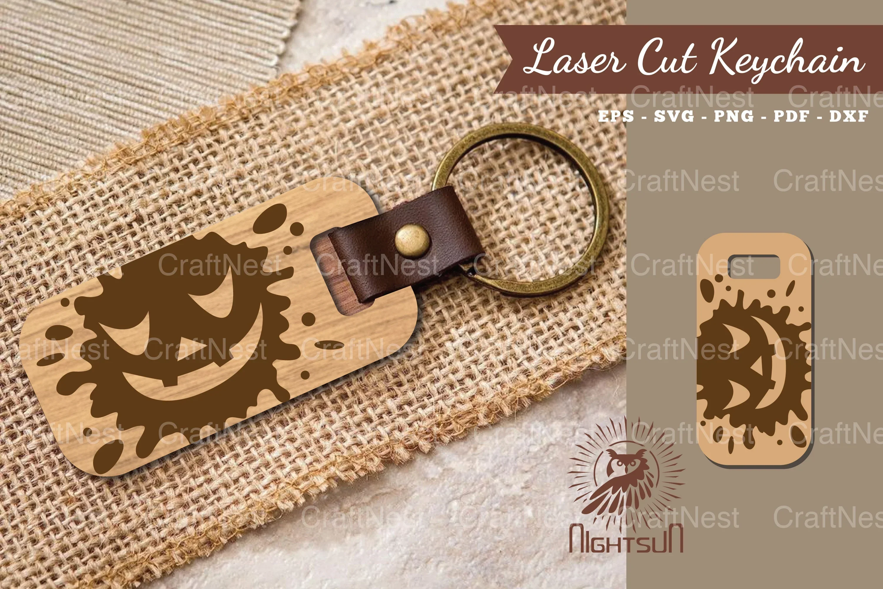 Halloween Face Laser Cut Keychain Clipart Bundle