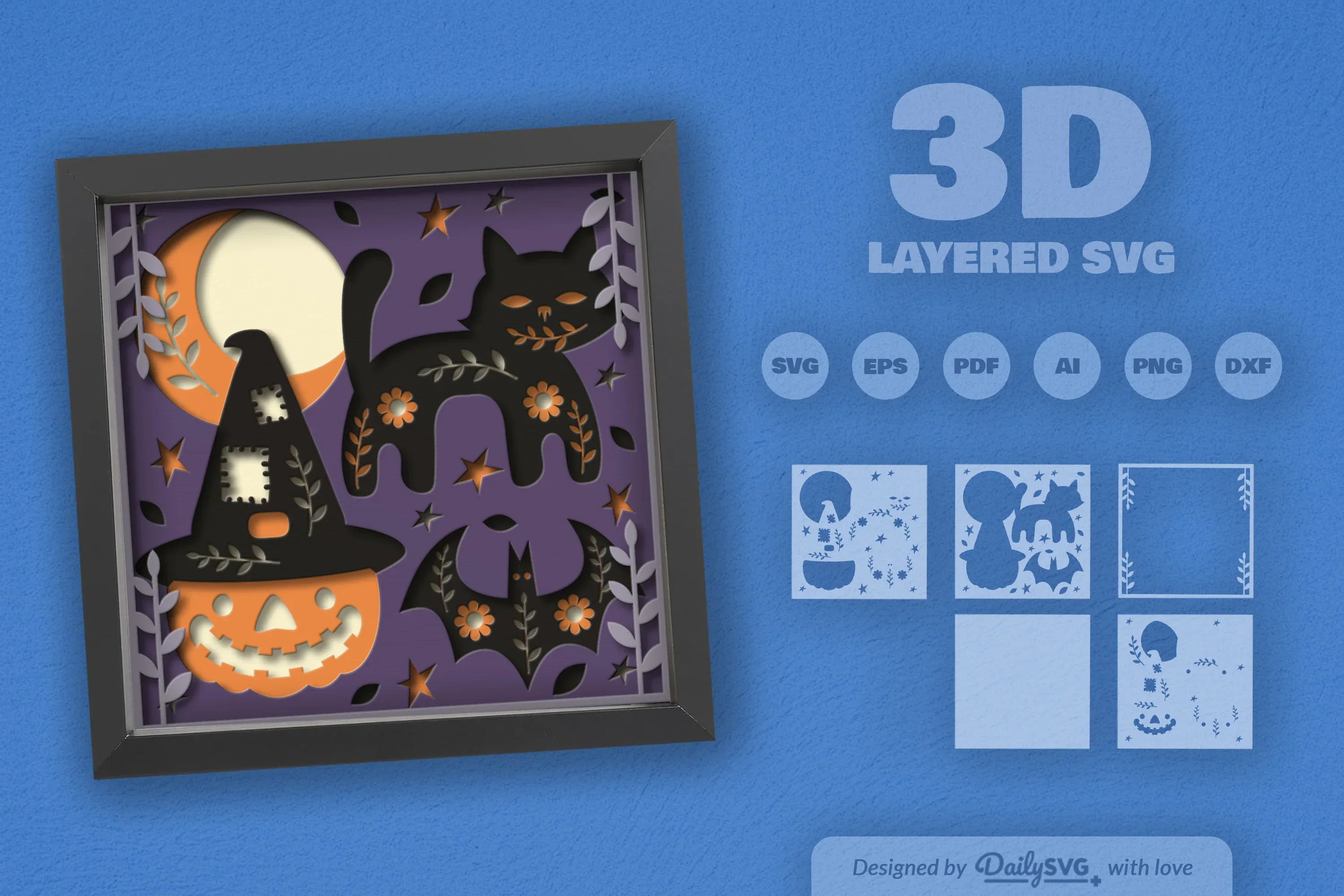 Halloween Folk Art Papercut SVG Bundle - Image 2
