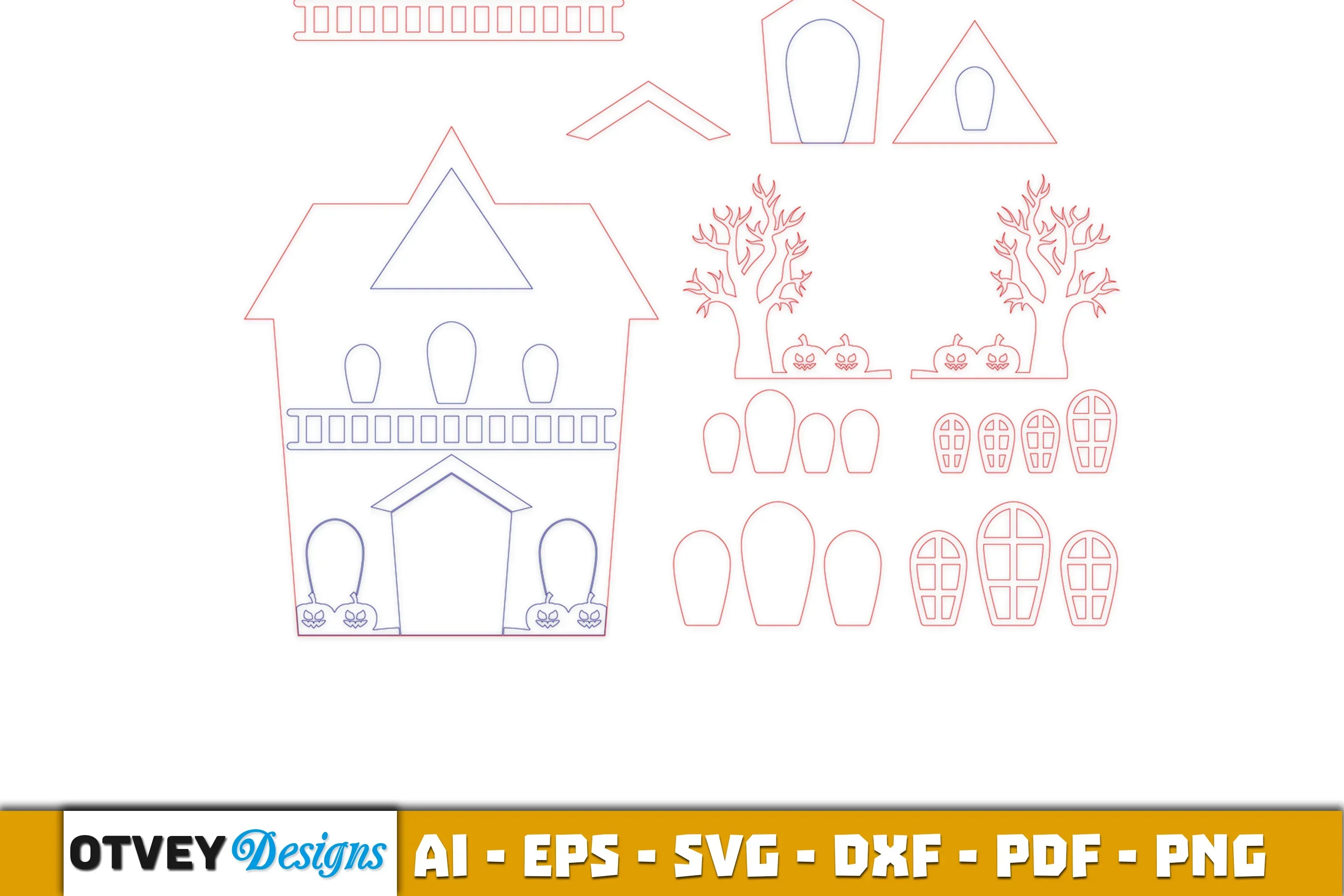 Halloween Home Decor Laser Cut SVG Bundle - Image 2