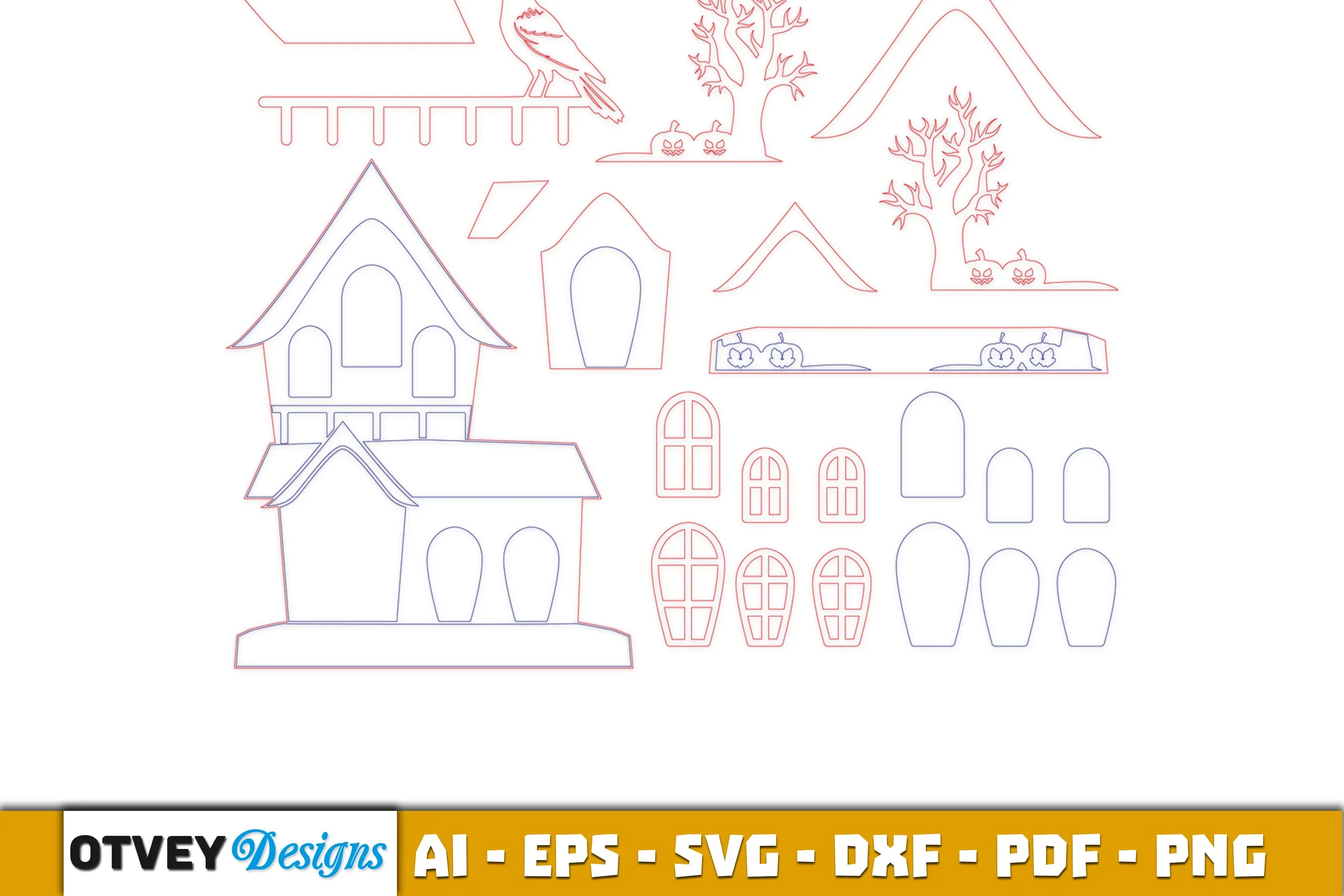 Halloween Home Decor Laser Cut SVG Bundle - Image 2