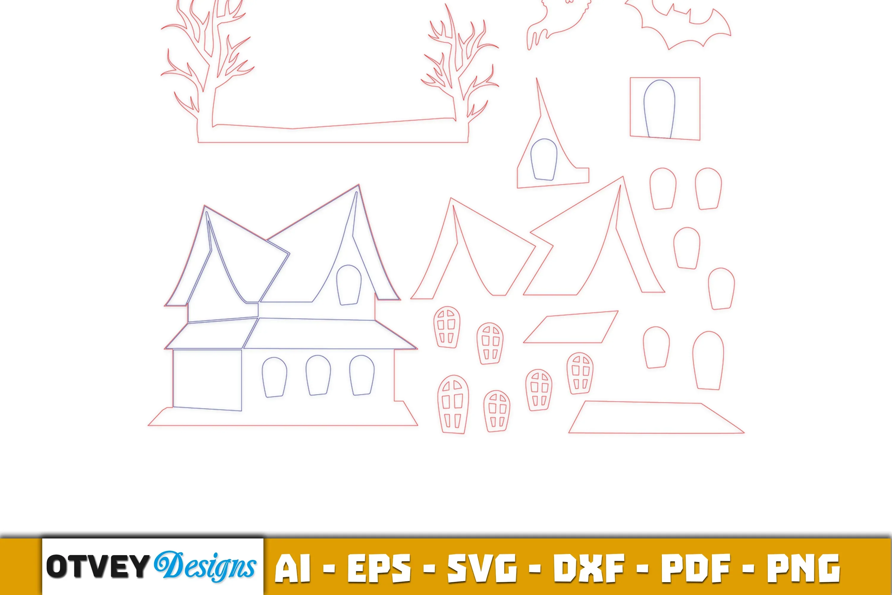 Halloween Home Decor Laser Cut SVG Bundle - Image 2