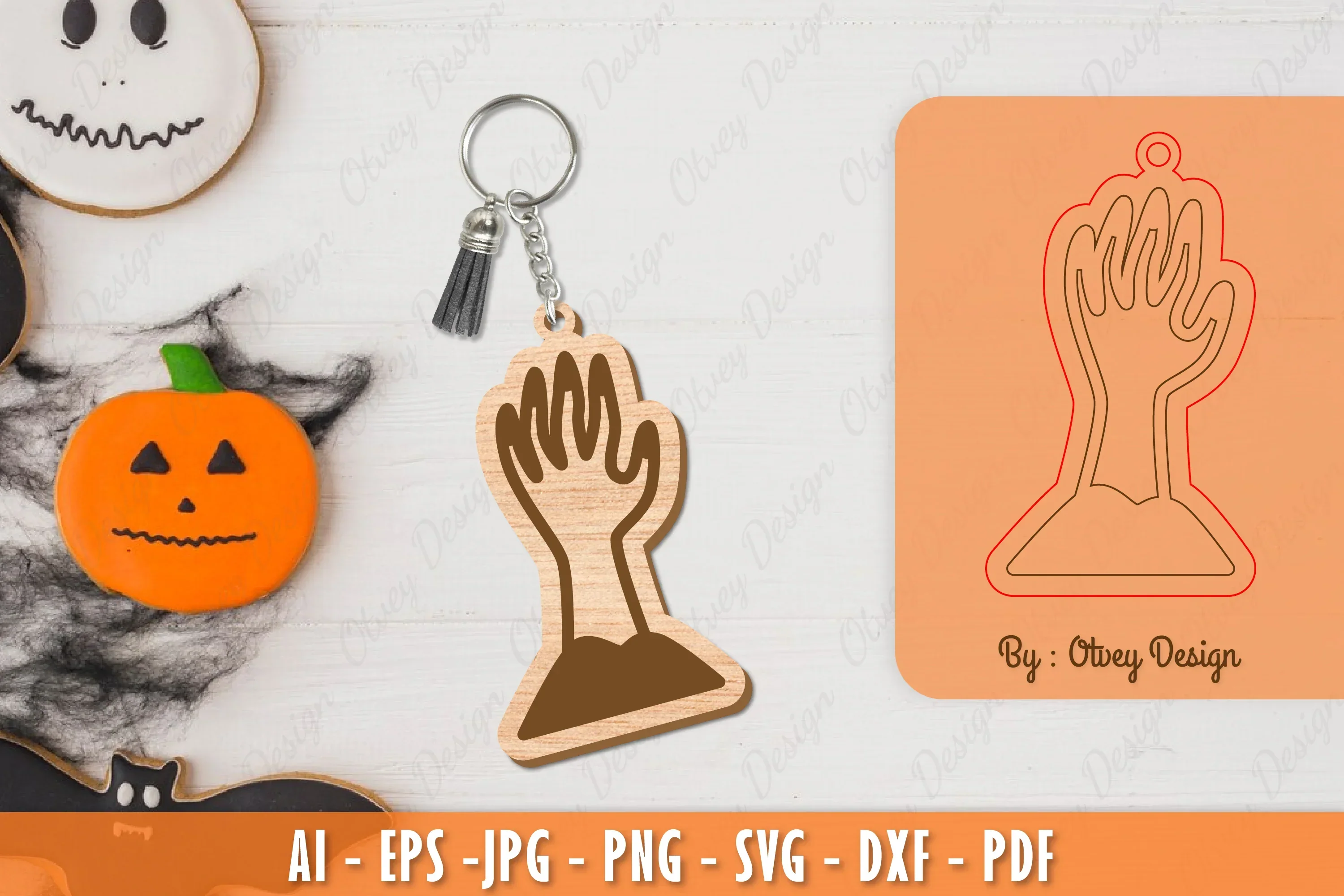 Halloween Keychain Laser Cut SVG Bundle