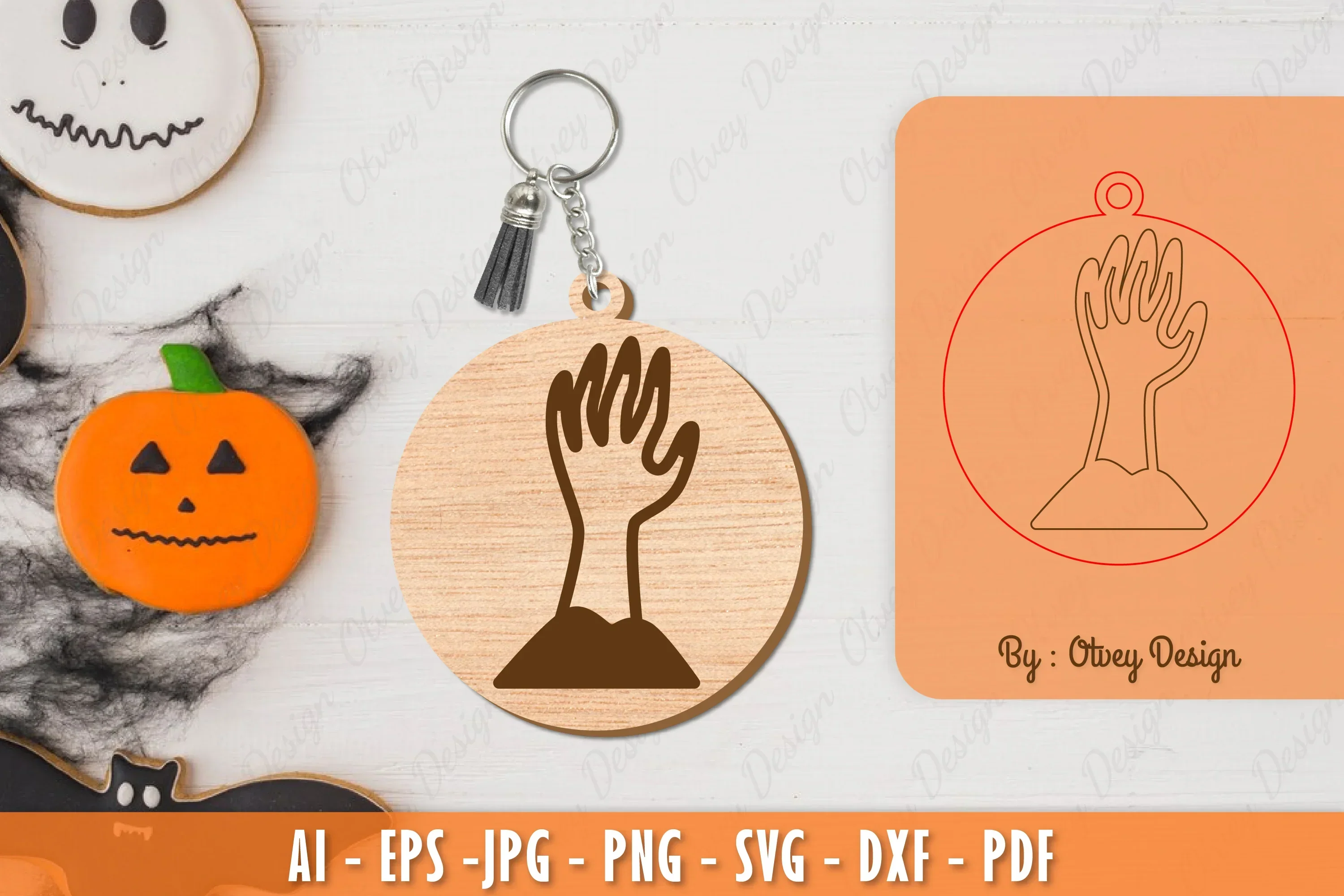 Halloween Keychain Laser Cut SVG Bundle