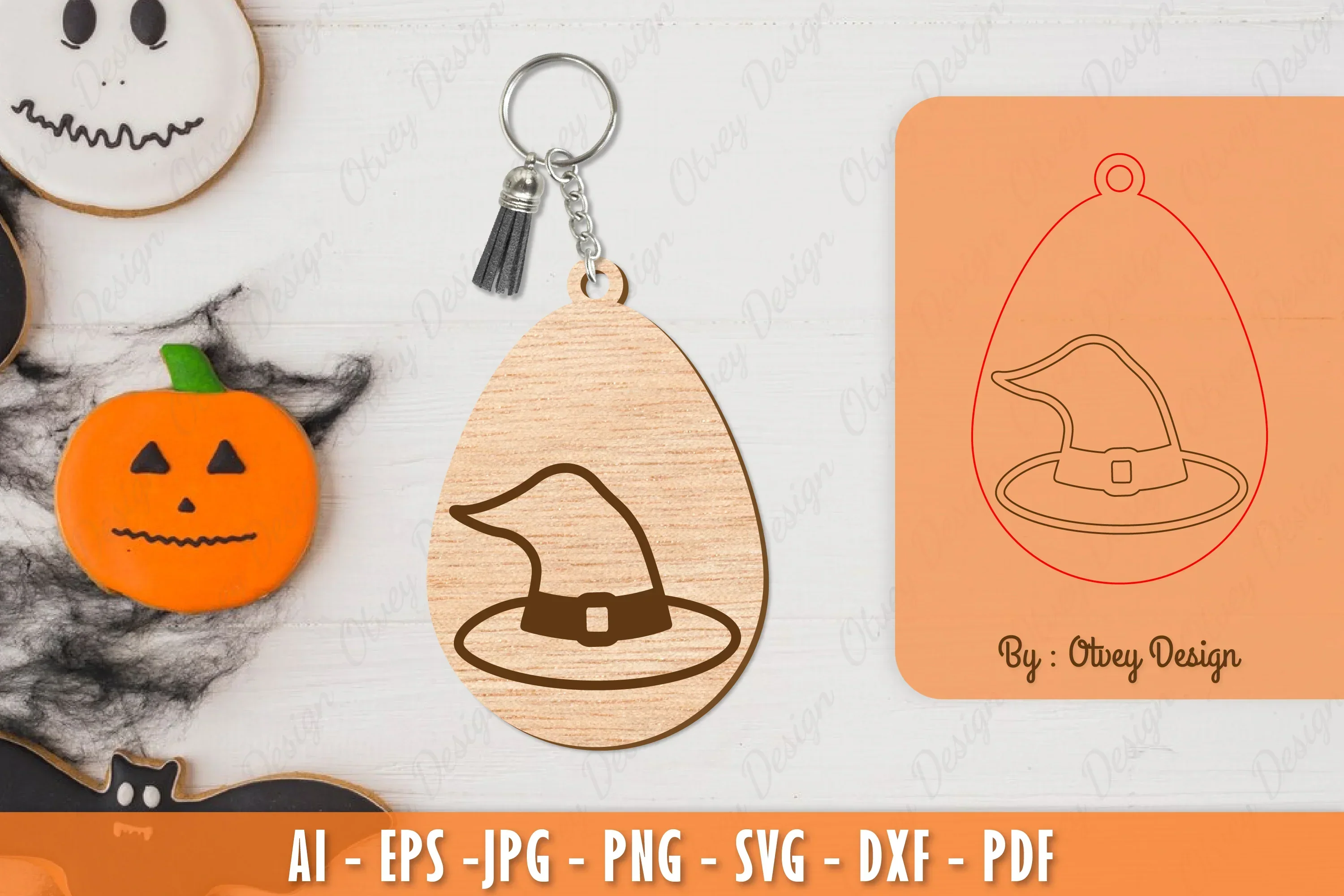Halloween Keychain Laser Cut SVG Bundle