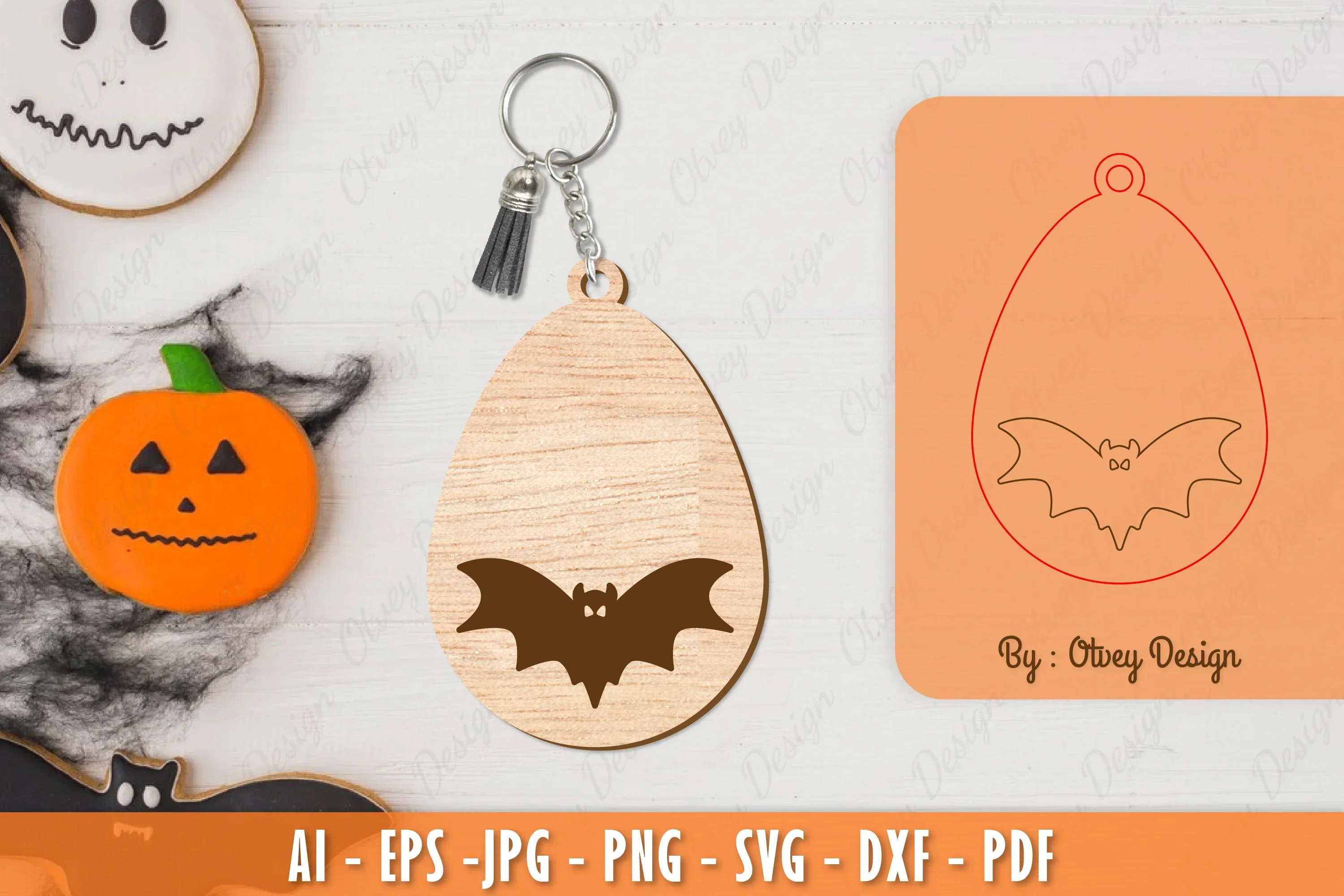Halloween Keychain Laser Cut SVG Bundle