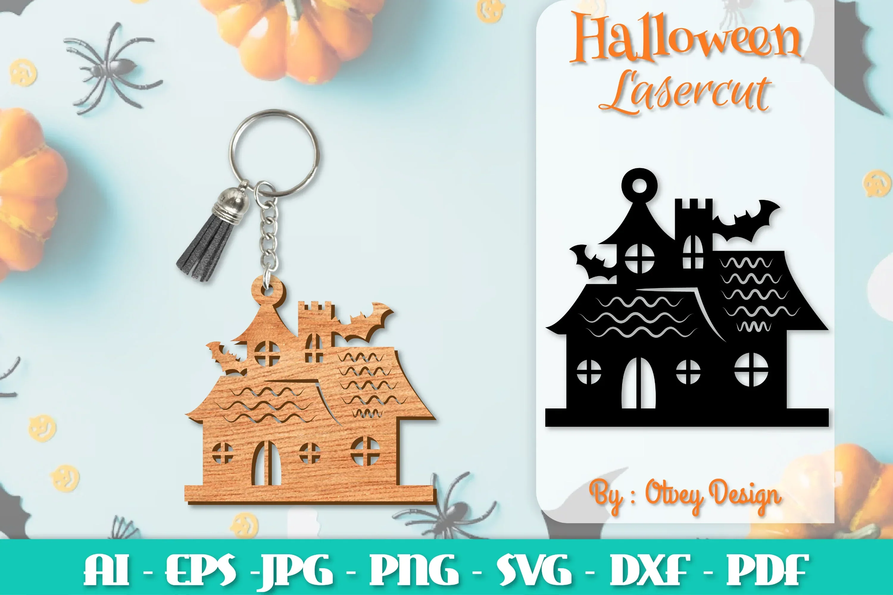 Halloween Keychain Lasercut SVG Bundle