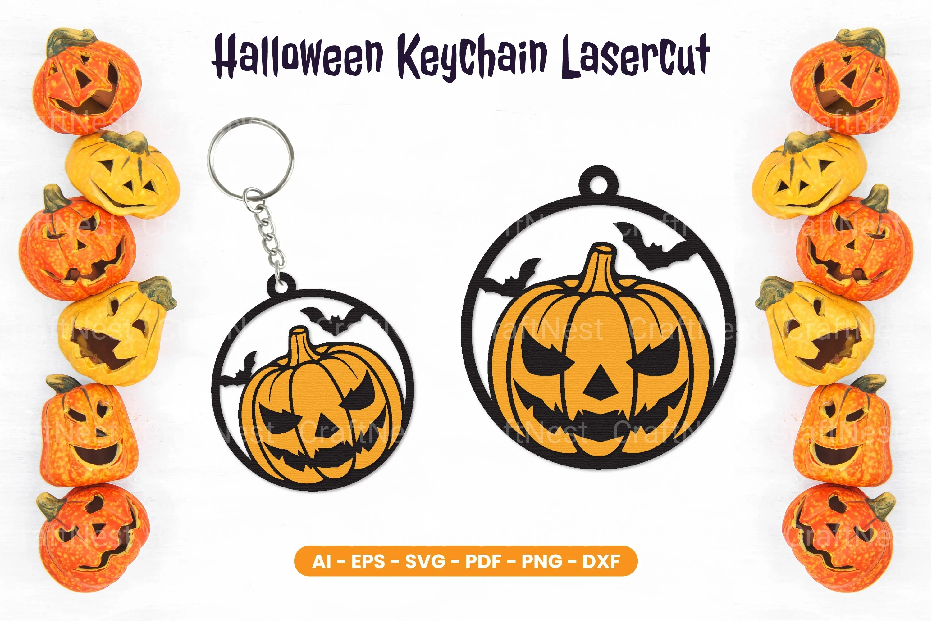 Halloween Keychain Lasercut SVG Bundle