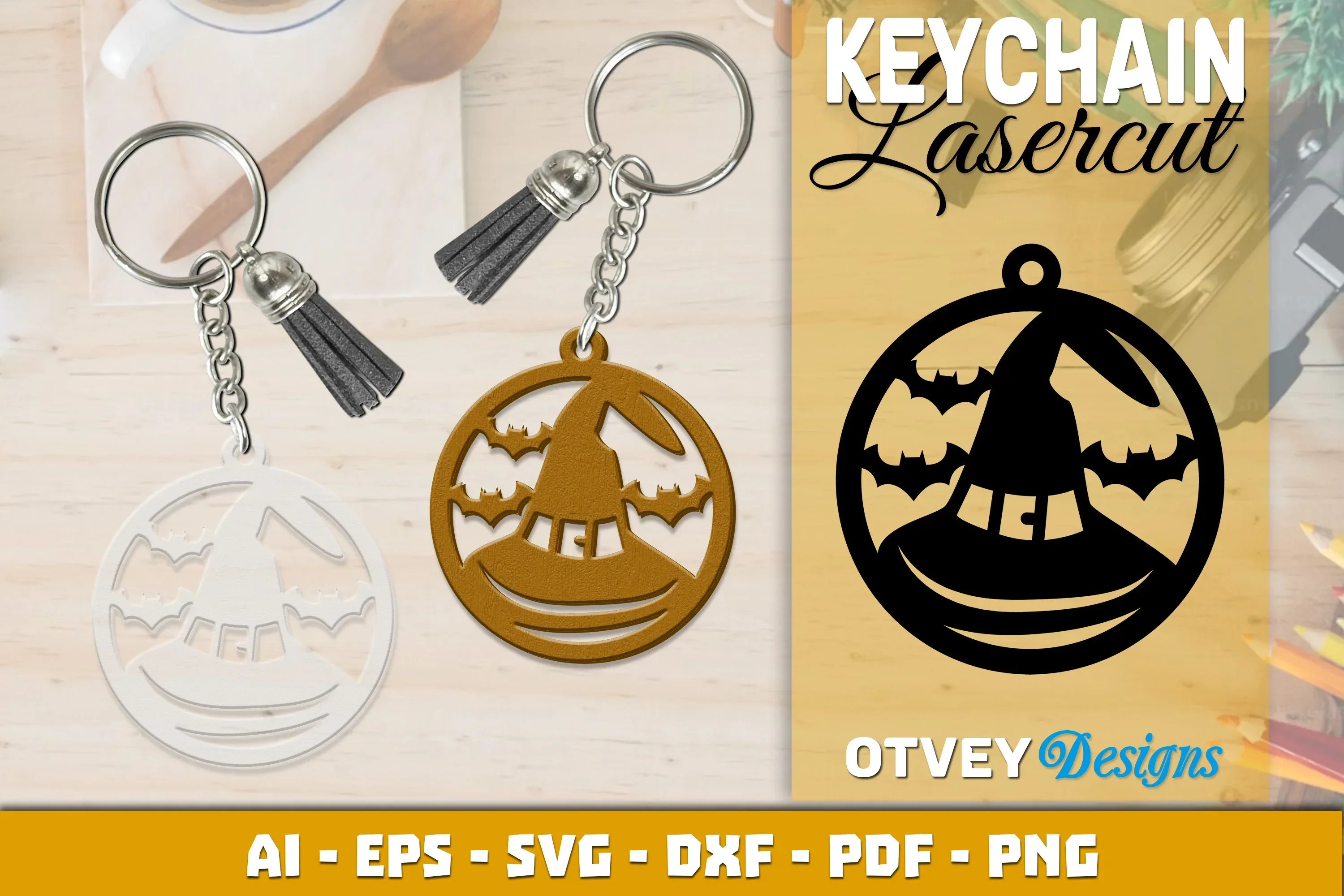 Halloween Keychain Lasercut SVG Bundle