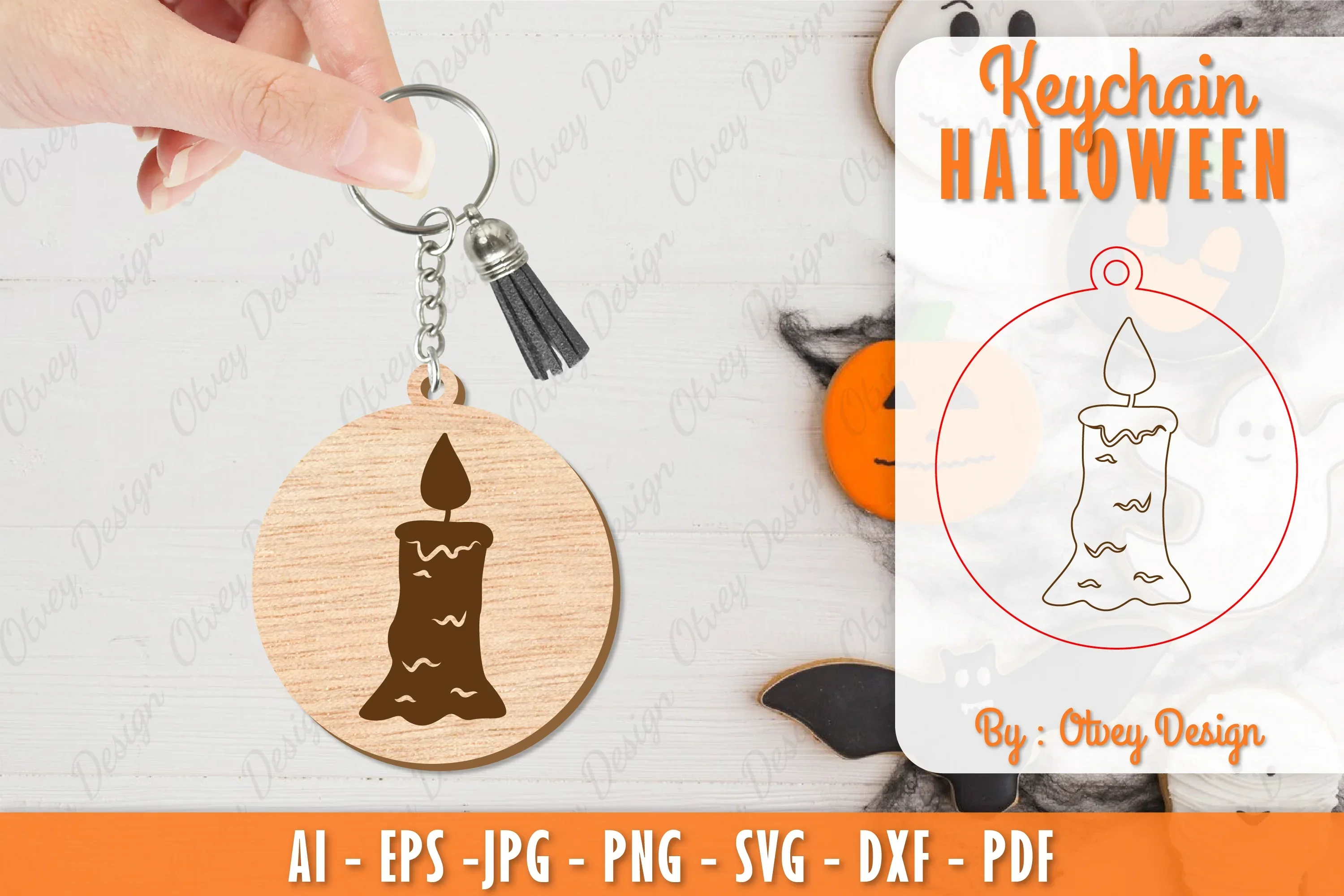 Halloween Keychain Lasercut SVG Bundle