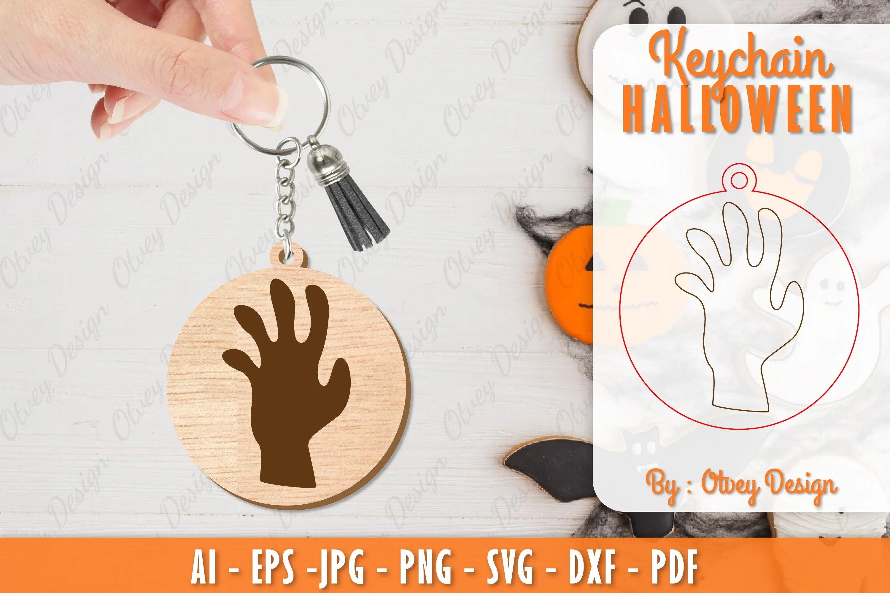 Halloween Keychain Lasercut SVG Bundle