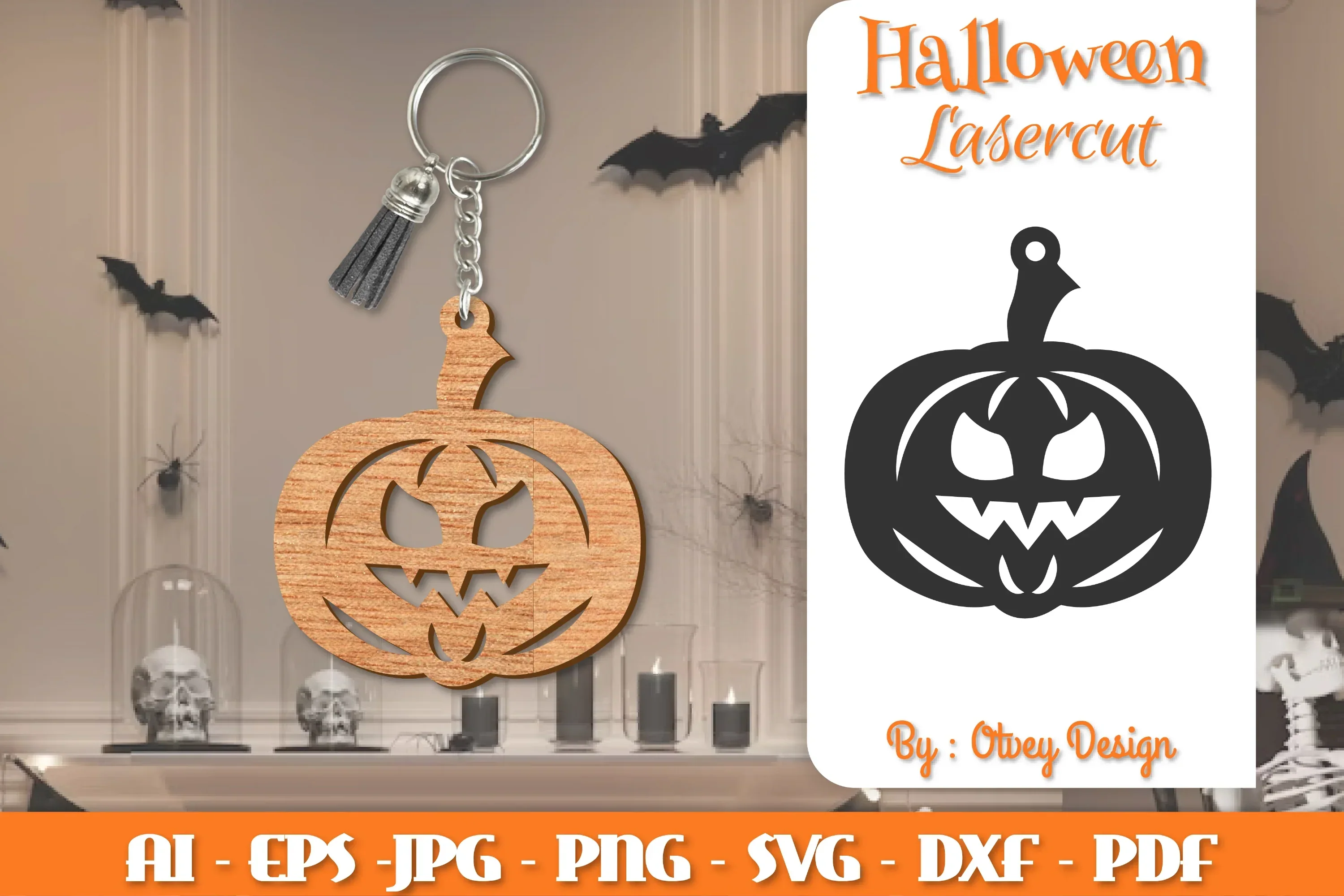 Halloween Keychain Lasercut SVG Bundle