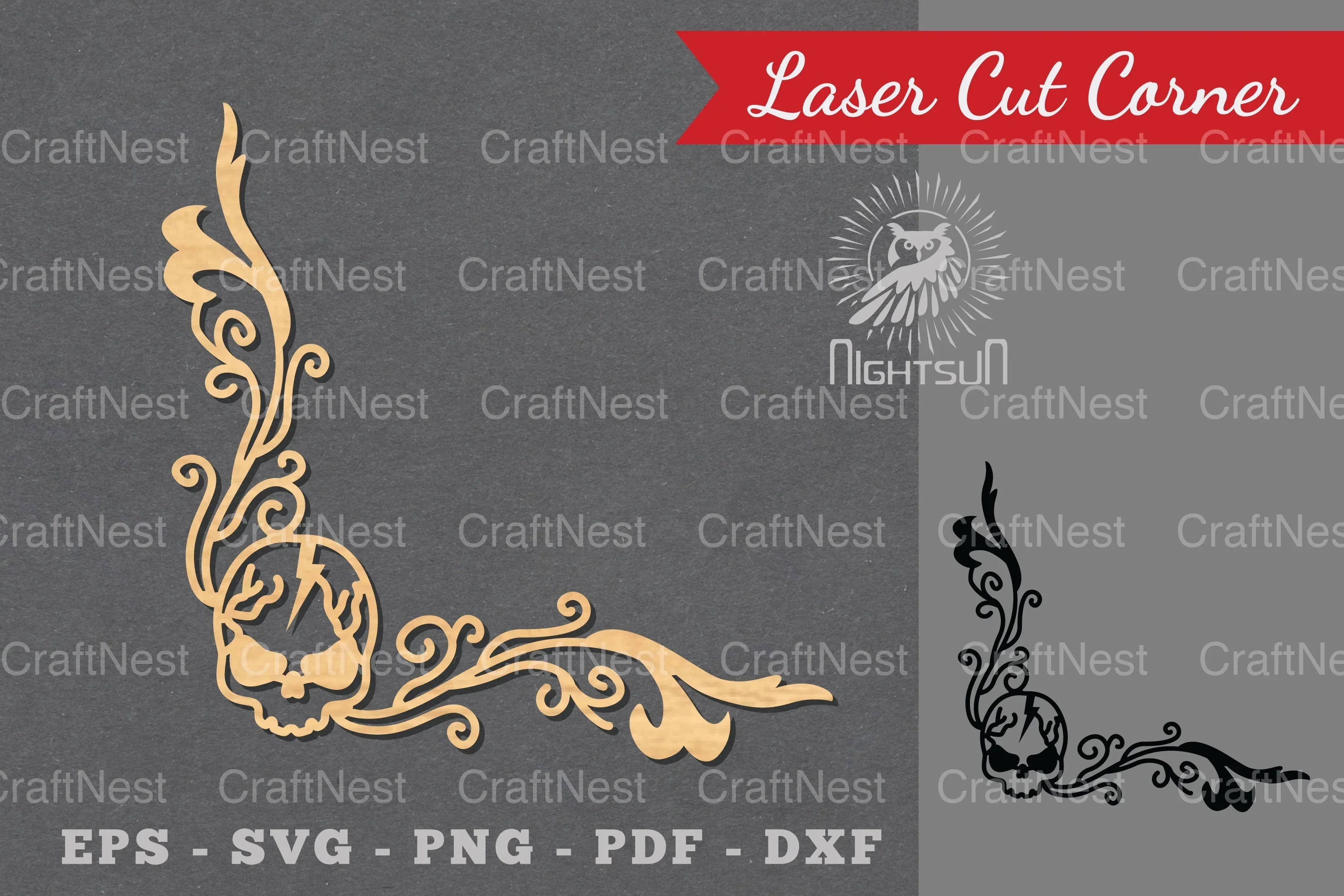 Halloween Laser Cut Corner Clipart Bundle