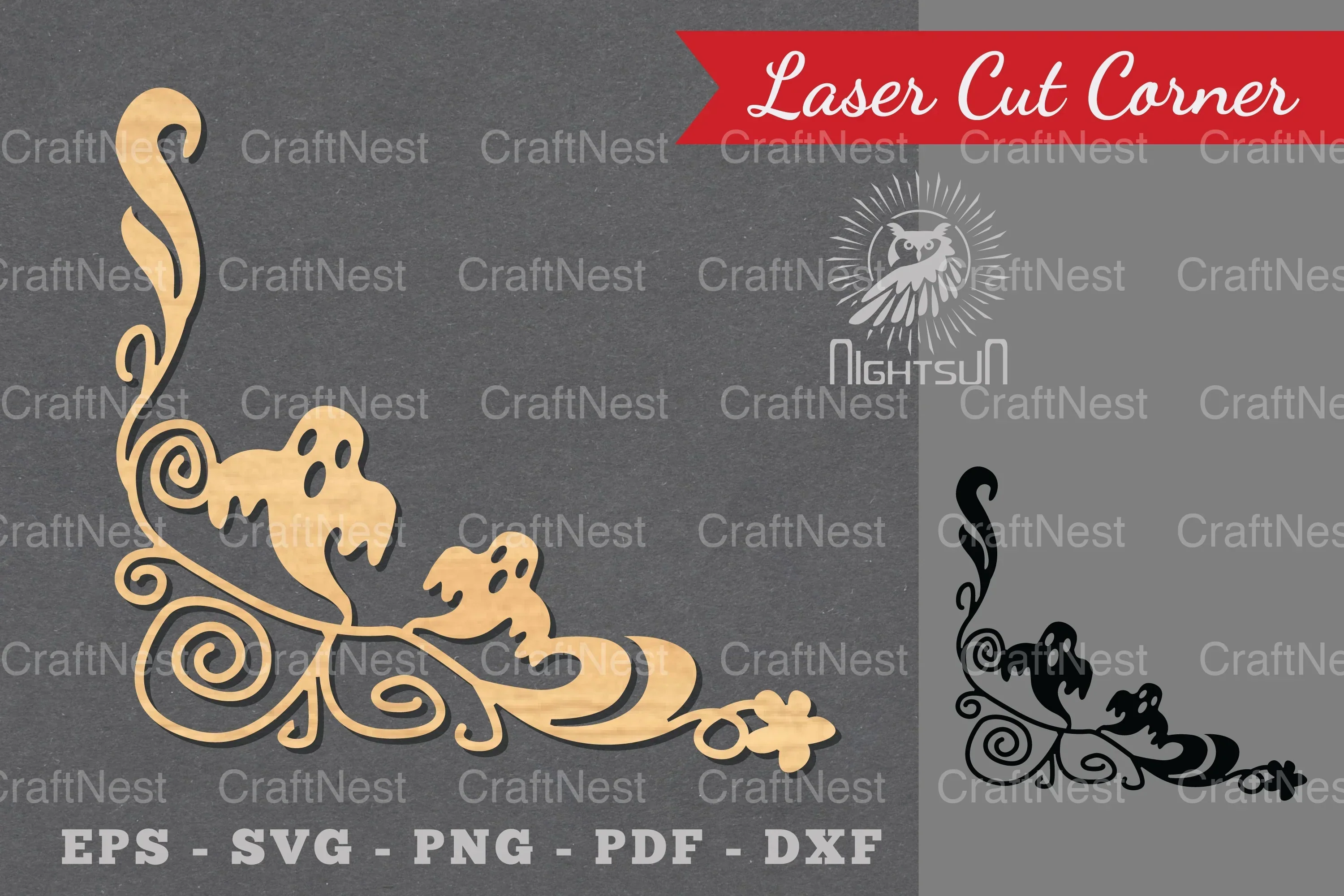 Halloween Laser Cut Corner Clipart Bundle