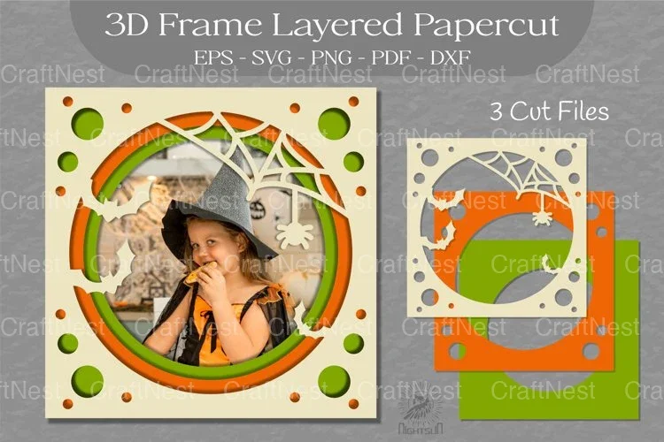 Halloween Layered 3D Frame SVG Bundle