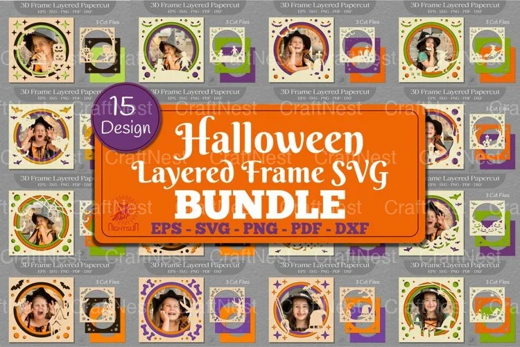 Halloween Layered Frame SVG Bundle