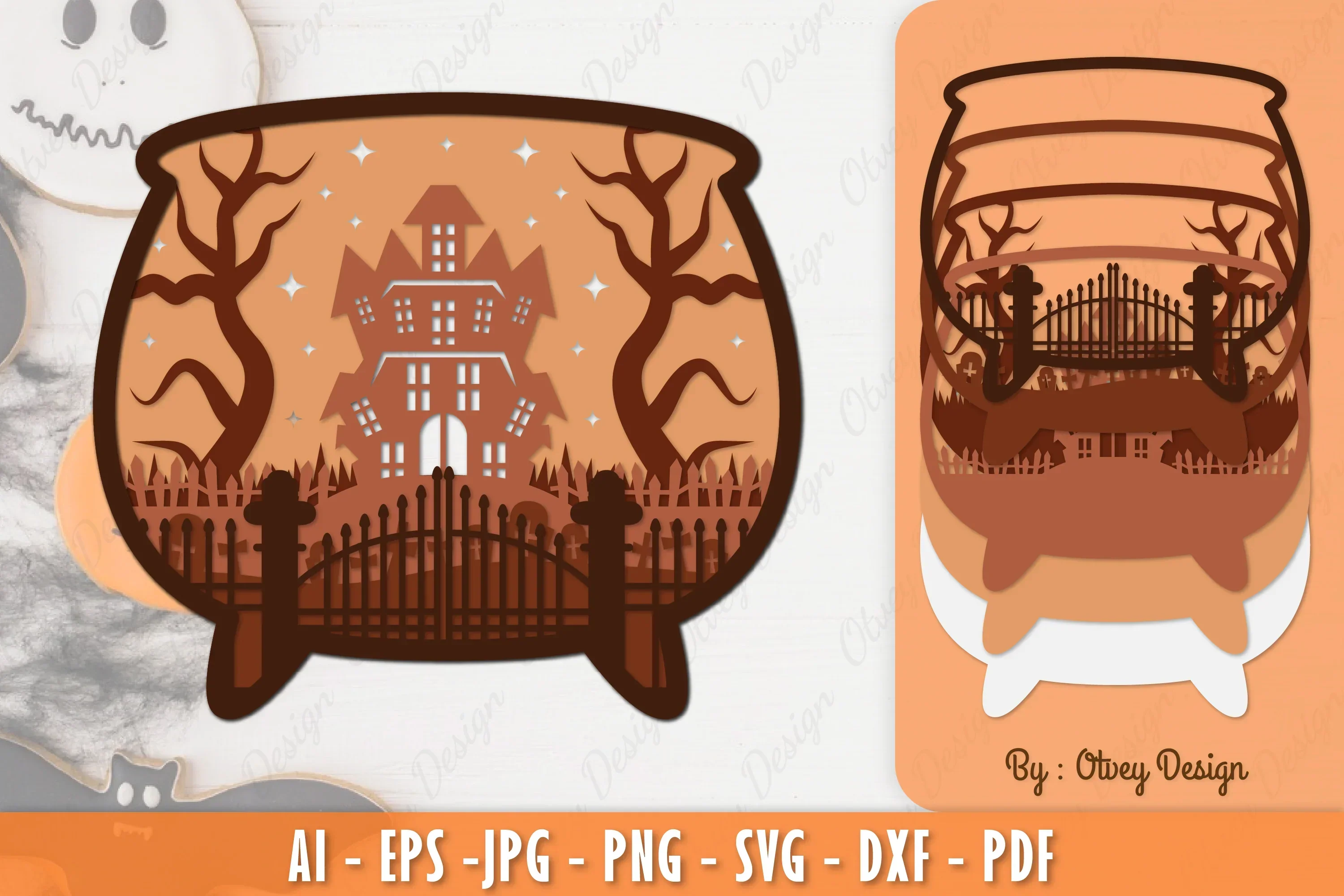 Halloween Layered Lasercut SVG Bundle