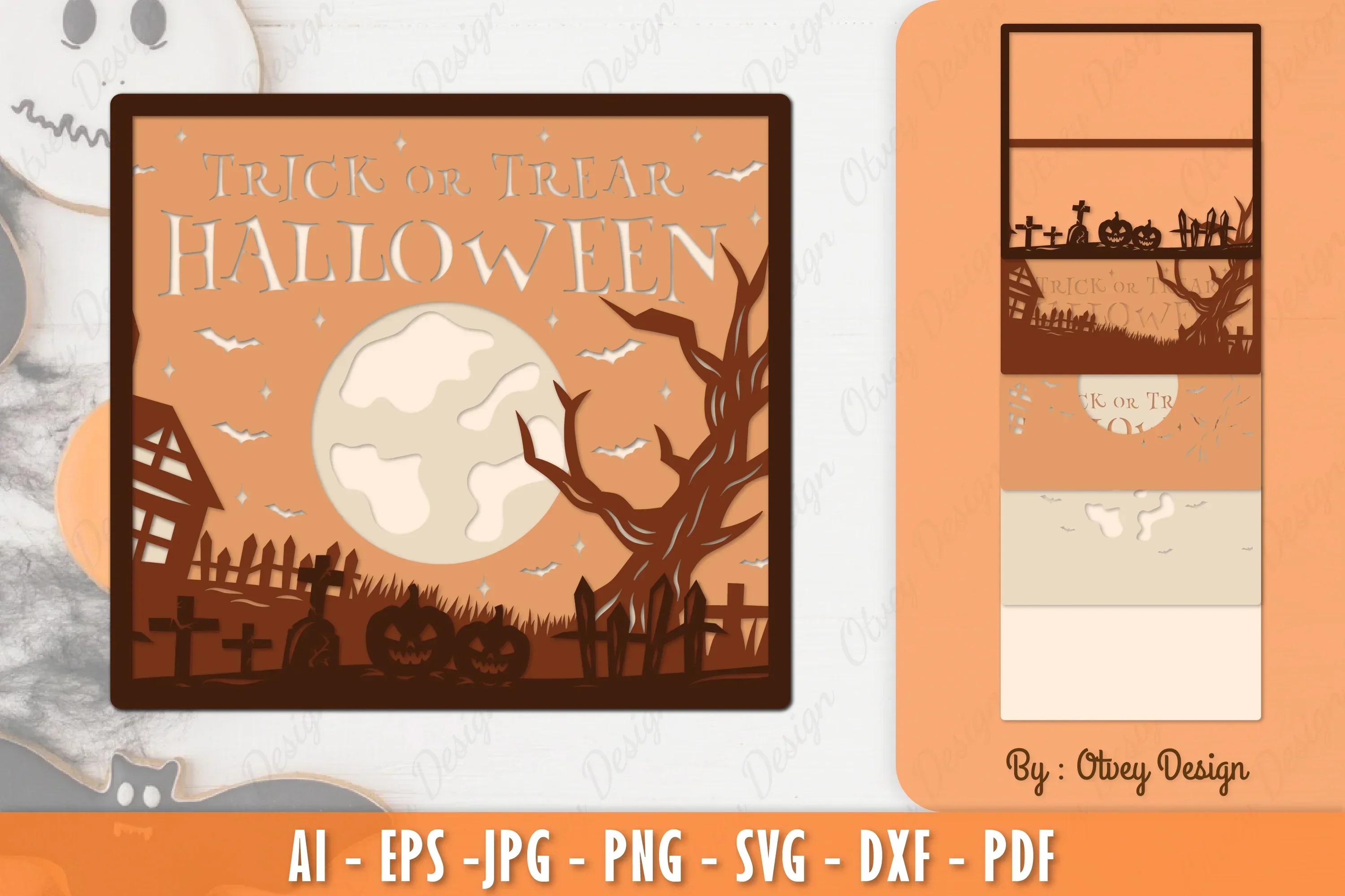 Halloween Layered Lasercut SVG Bundle