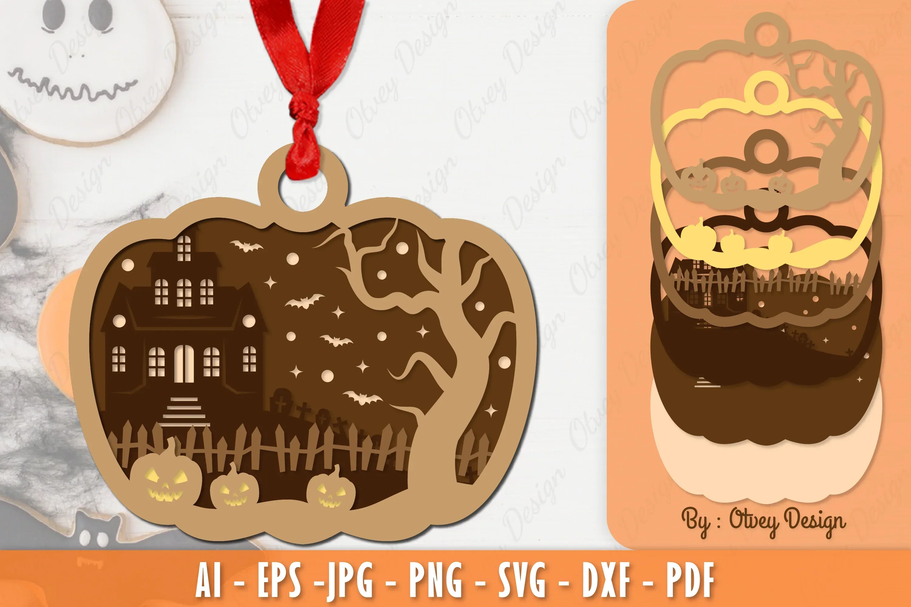 Halloween Ornament Lasercut SVG Bundle
