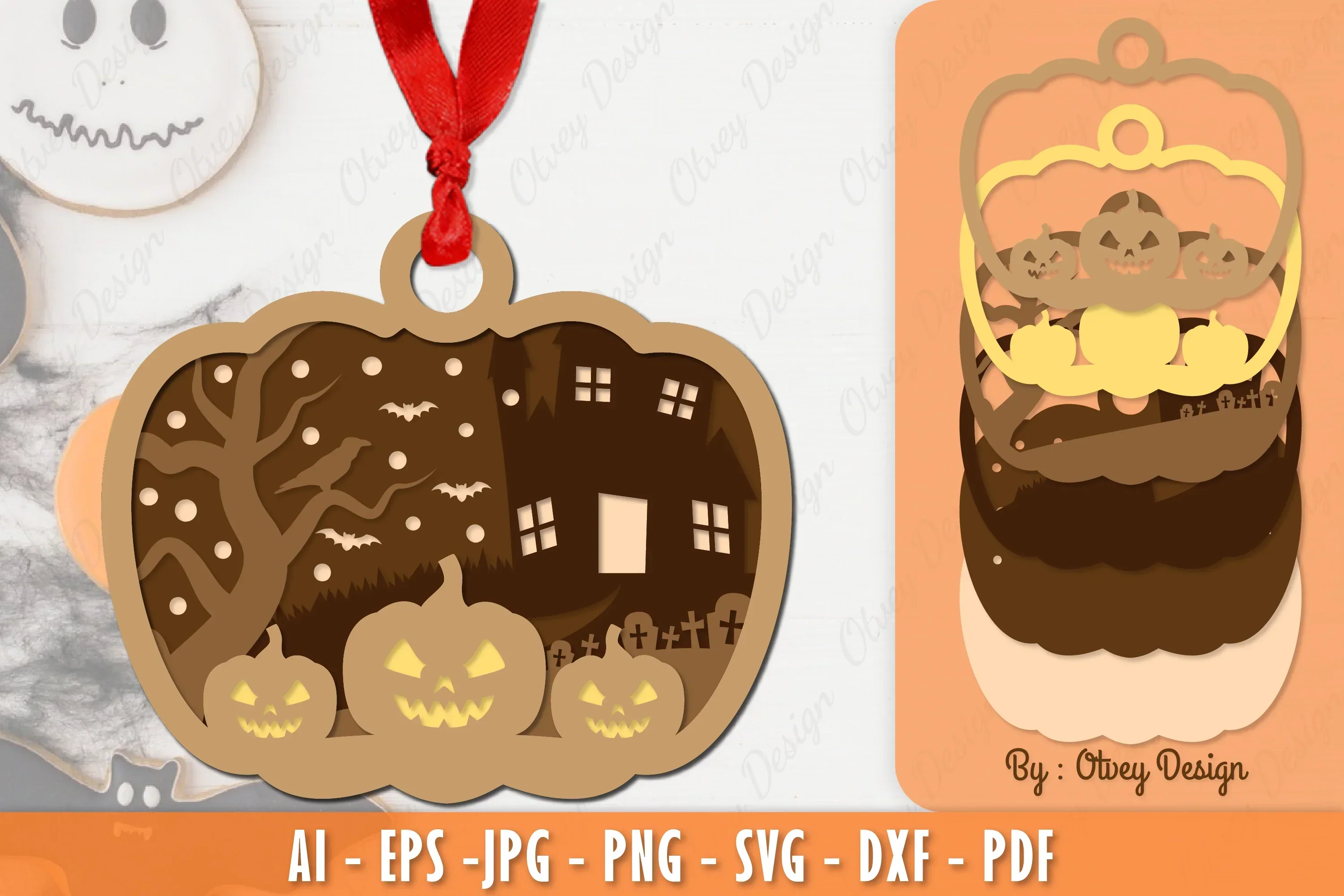 Halloween Ornament Lasercut SVG Bundle