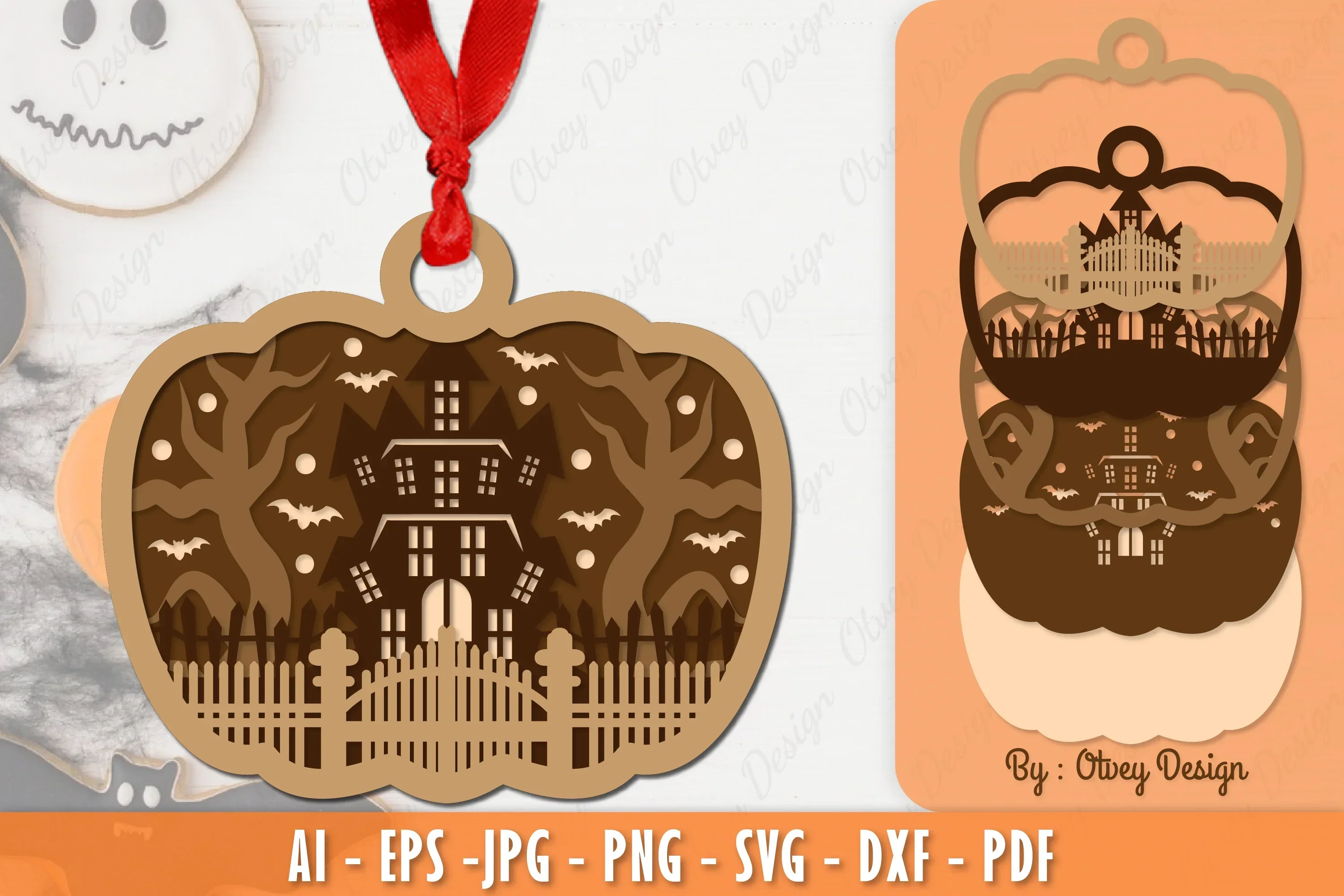 Halloween Ornament Lasercut SVG Bundle