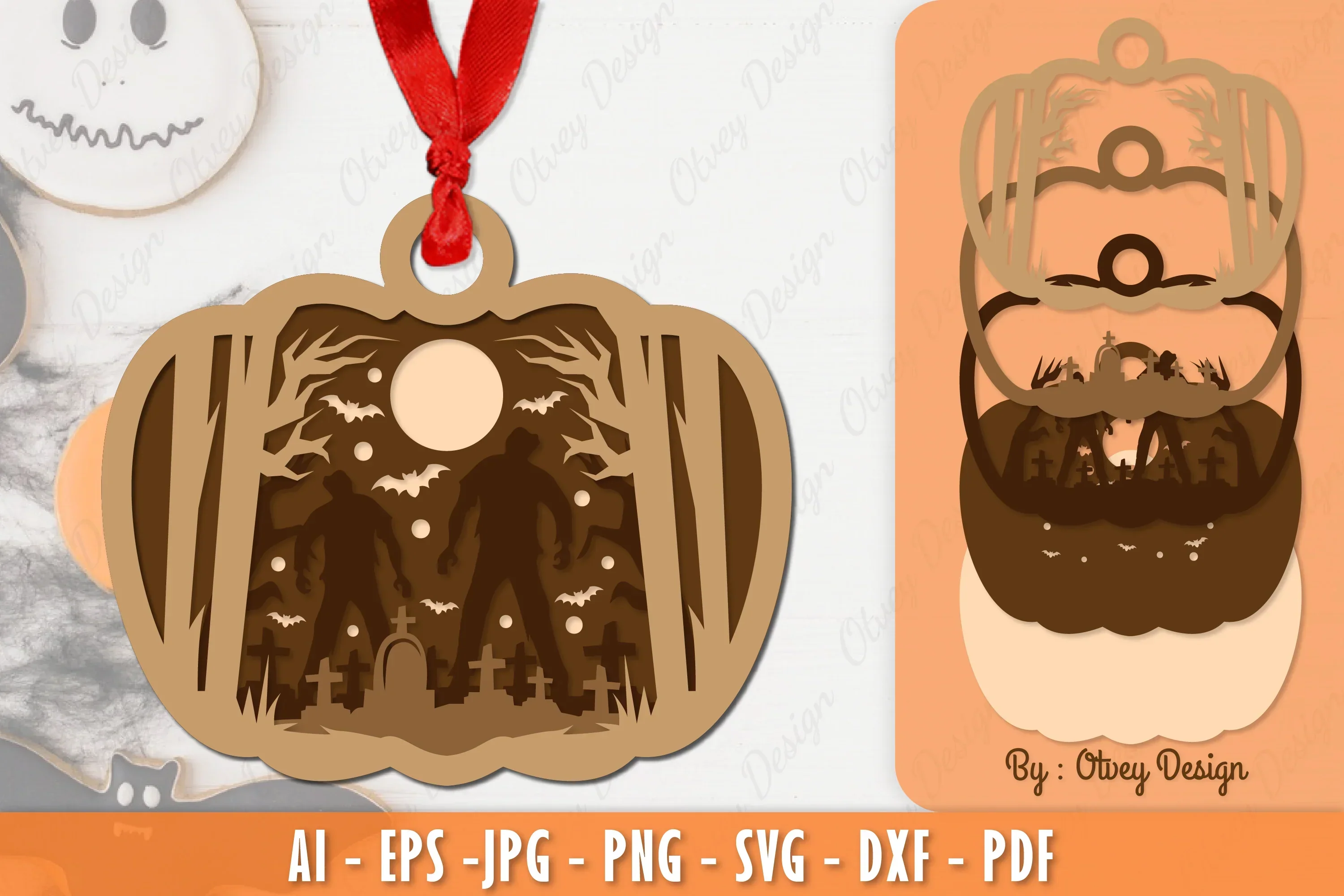 Halloween Ornament Lasercut SVG Bundle