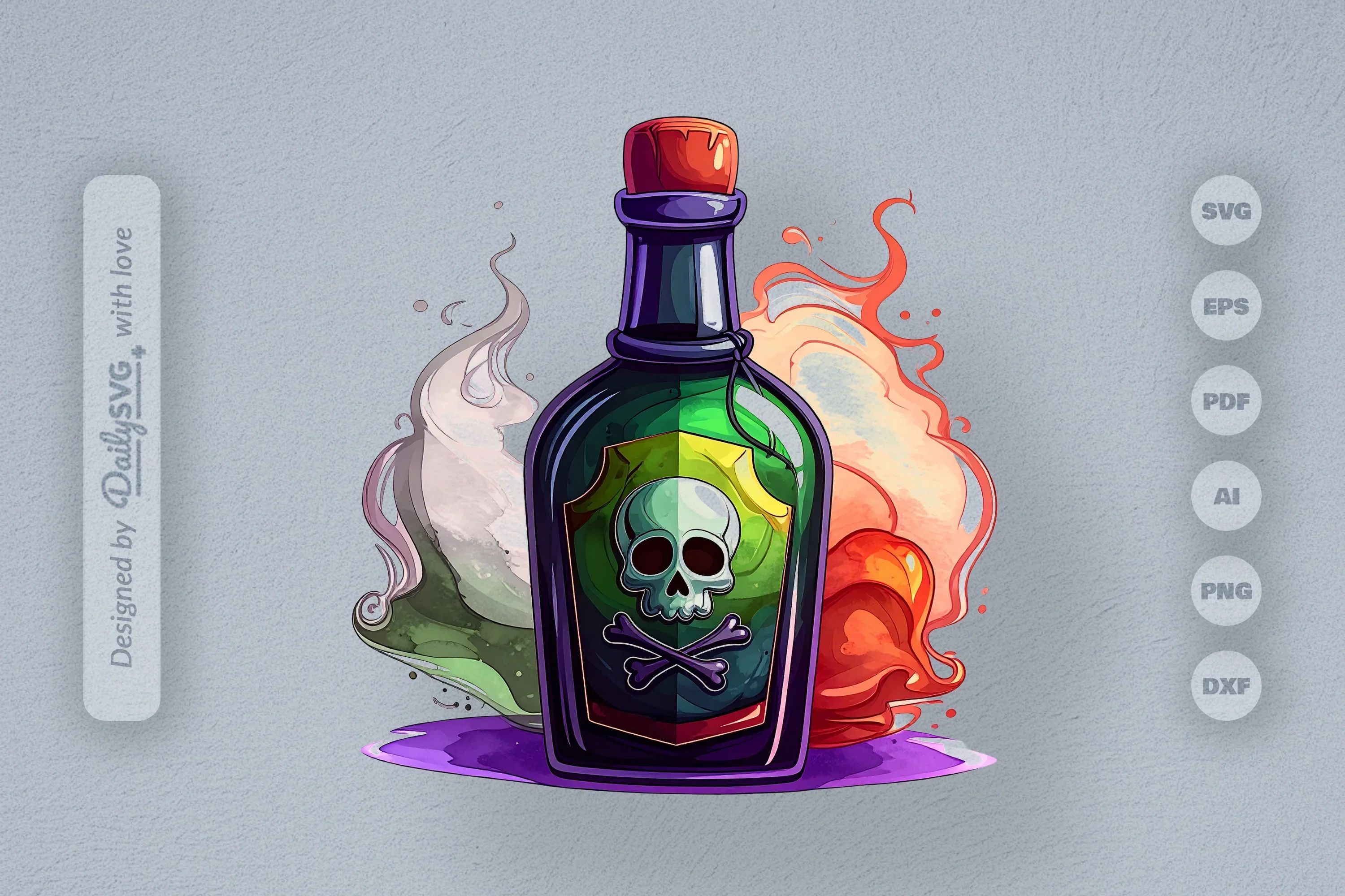 Halloween Poison Bottle Clipart SVG Bundle