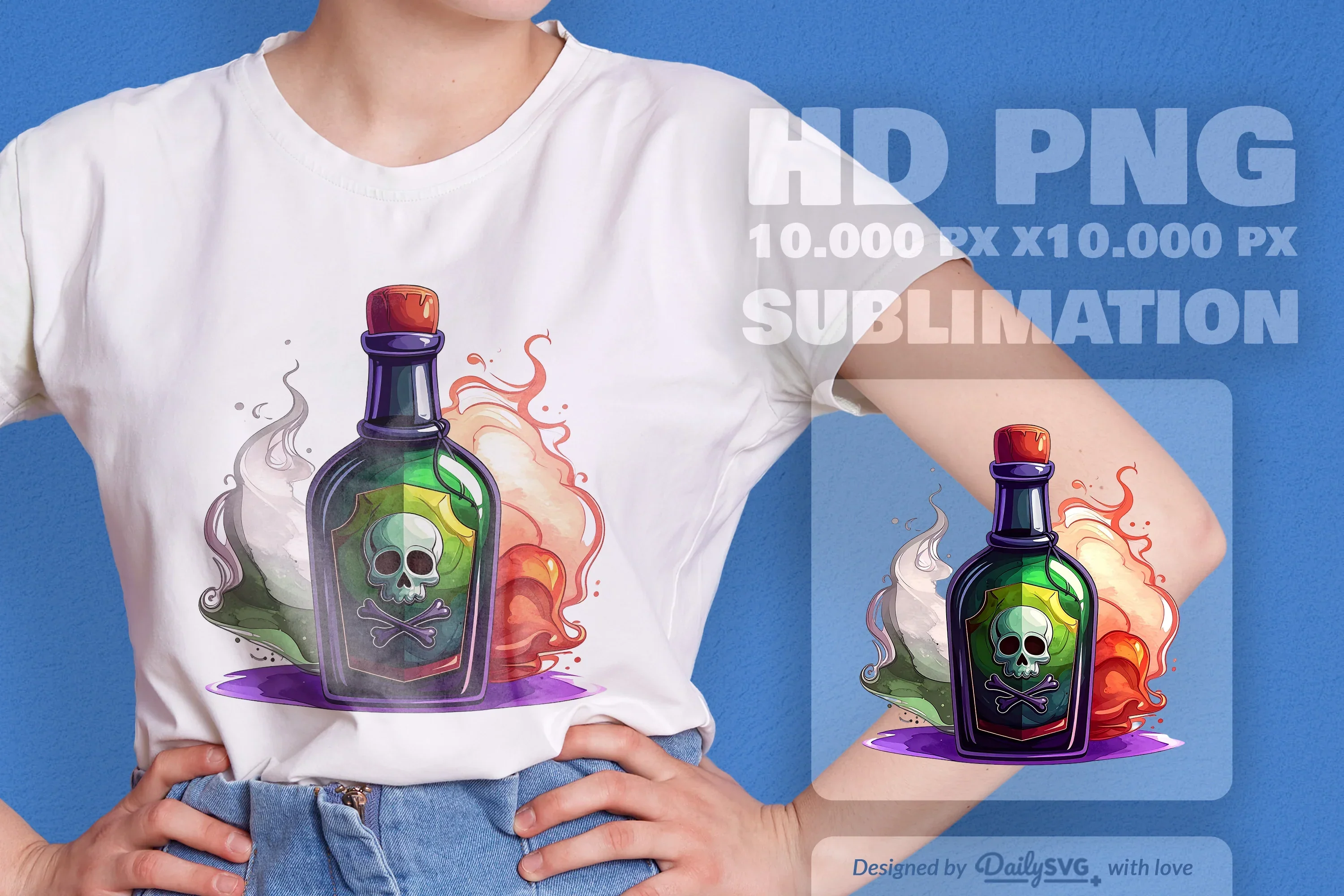 Halloween Poison Bottle Clipart SVG Bundle - Image 2
