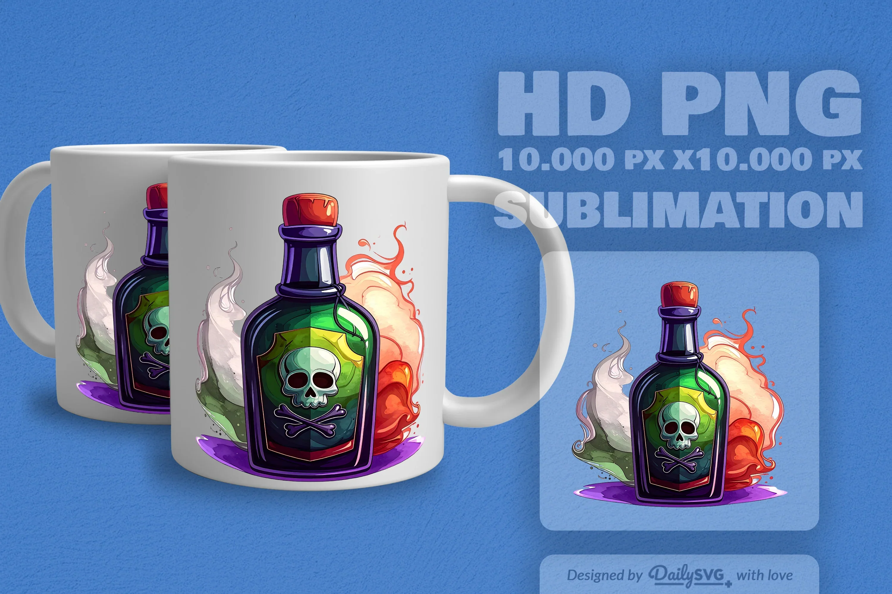 Halloween Poison Bottle Clipart SVG Bundle - Image 3
