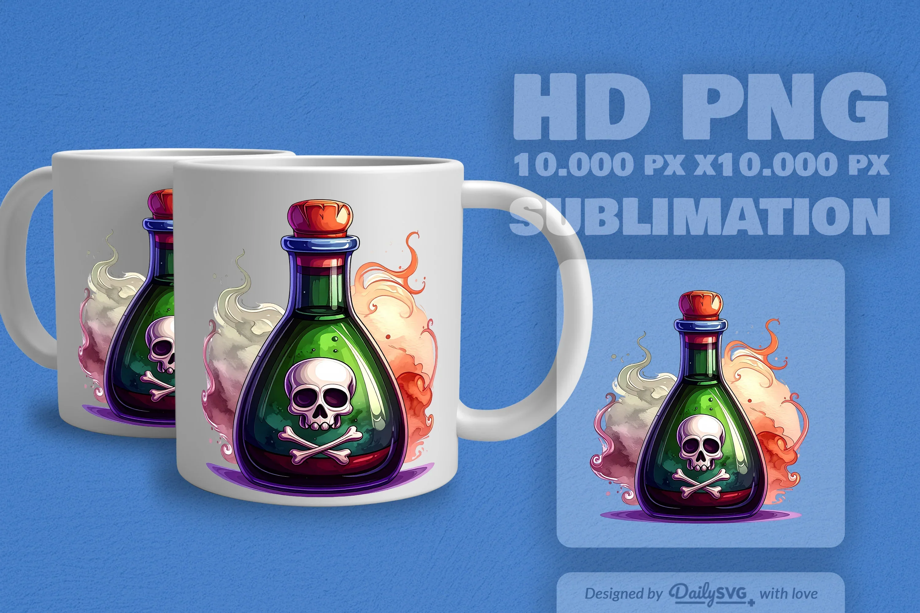 Halloween Poison Bottle Clipart SVG Bundle - Image 3