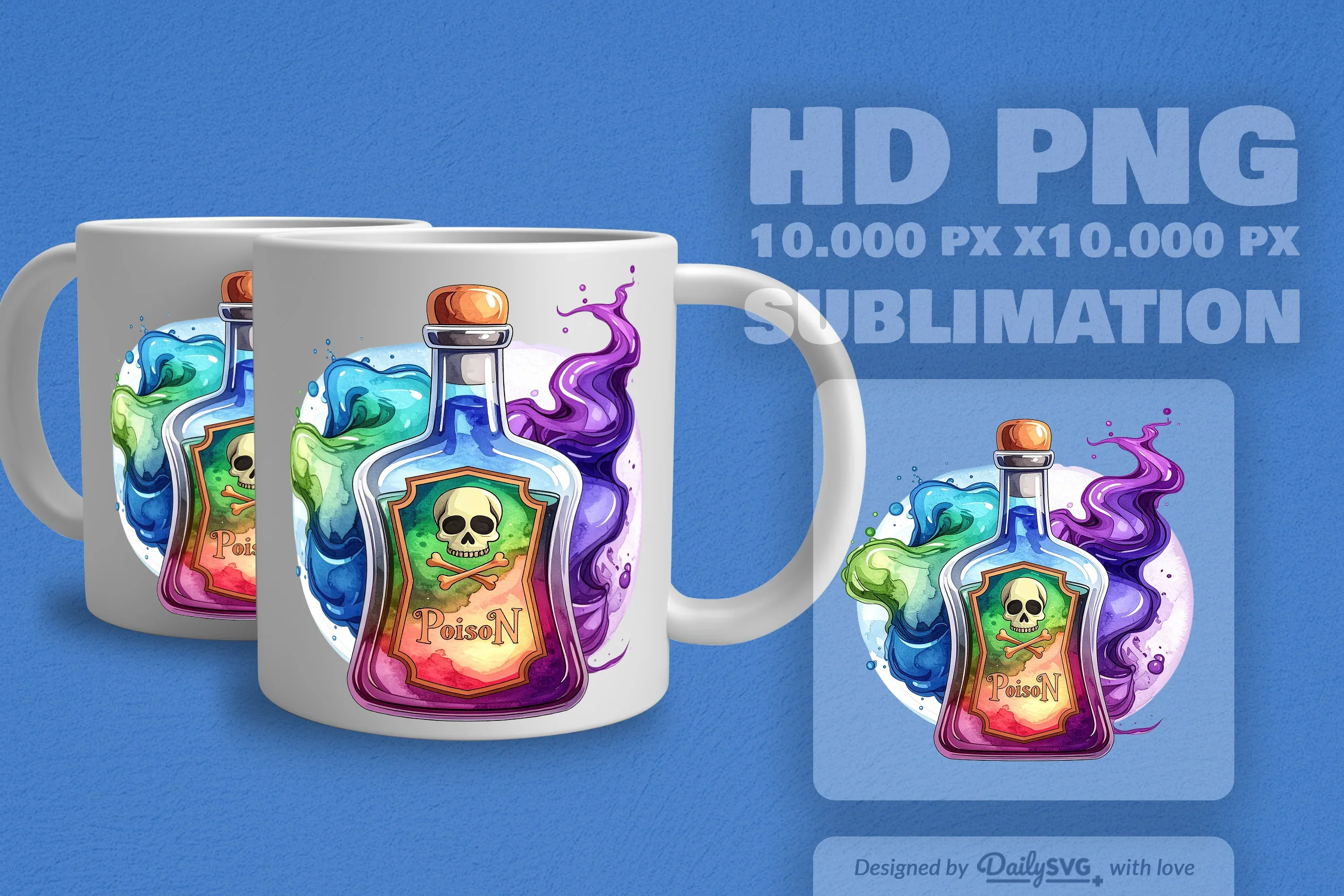 Halloween Poison Bottle Clipart SVG Bundle - Image 3