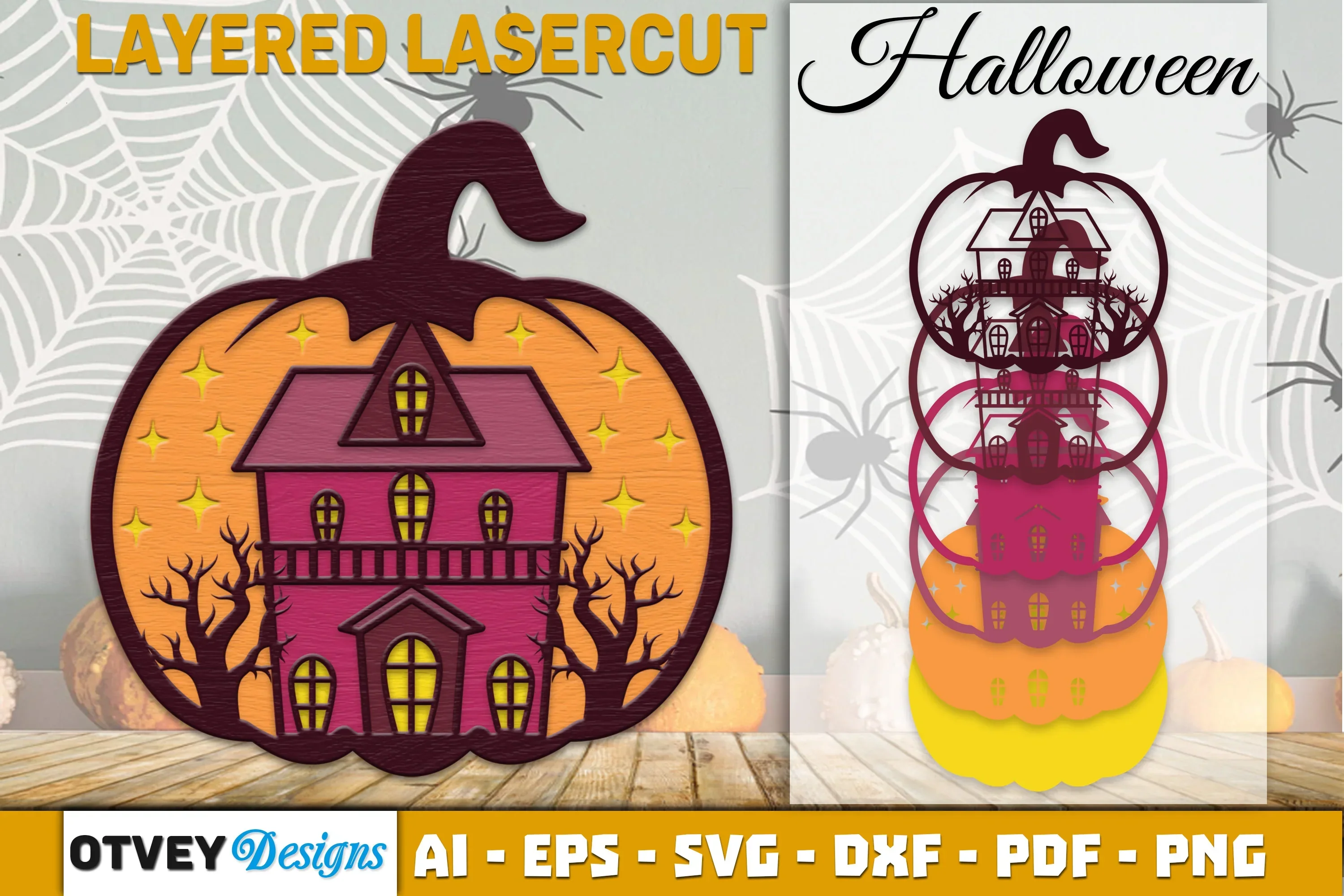 Halloween Pumpkin Decor Laser Cut SVG Bundle