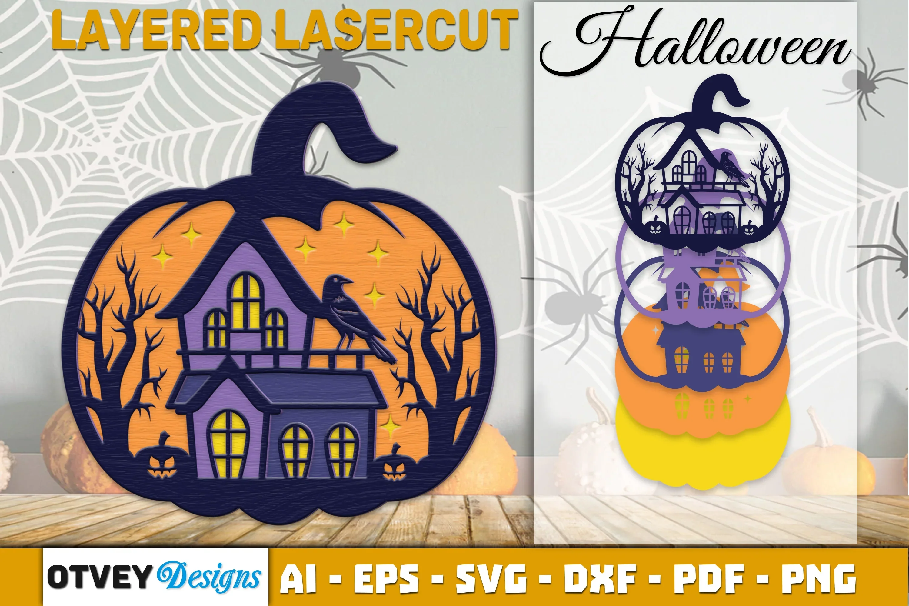 Halloween Pumpkin Decor Laser Cut SVG Bundle