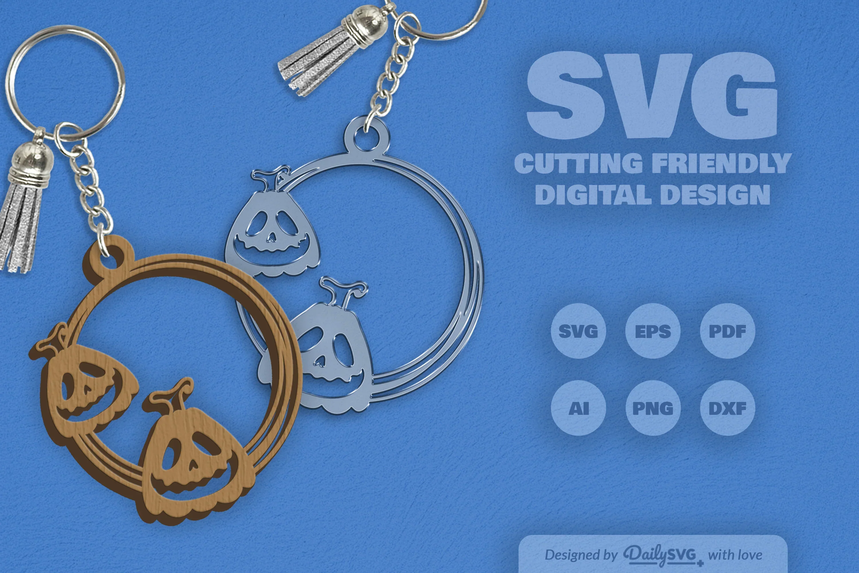 Halloween Pumpkin Keychain Clipart SVG Bundle - Image 3