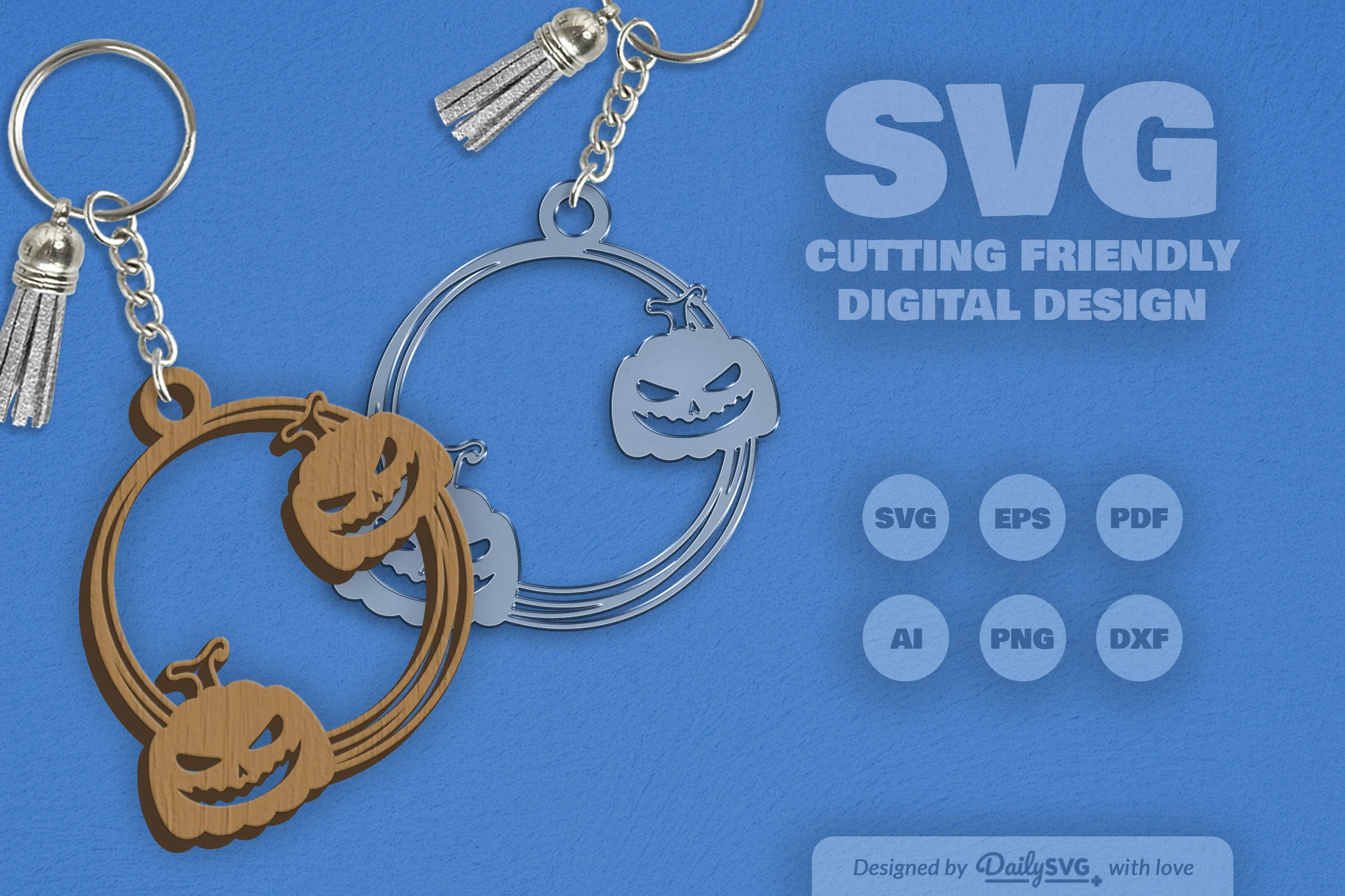 Halloween Pumpkin Keychain Clipart SVG Bundle - Image 5