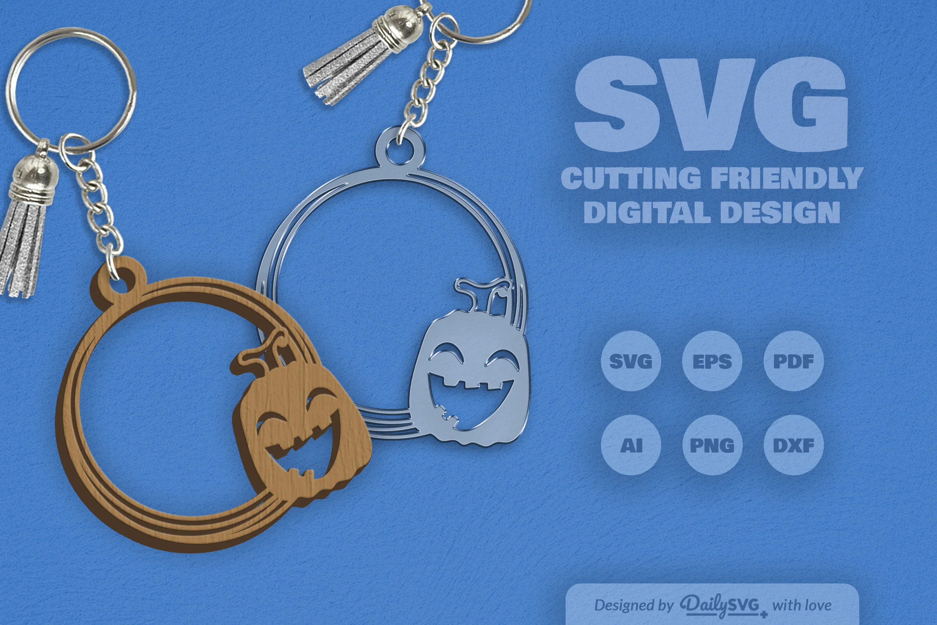 Halloween Pumpkin Keychain Clipart SVG Bundle - Image 6