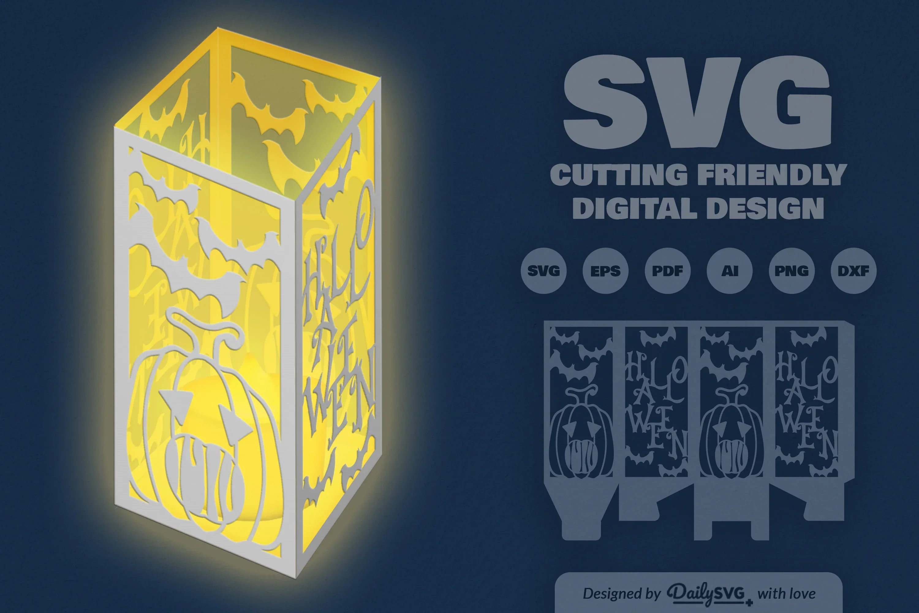 Halloween Pumpkin Lantern Papercut Clipart SVG Bundle - Image 10
