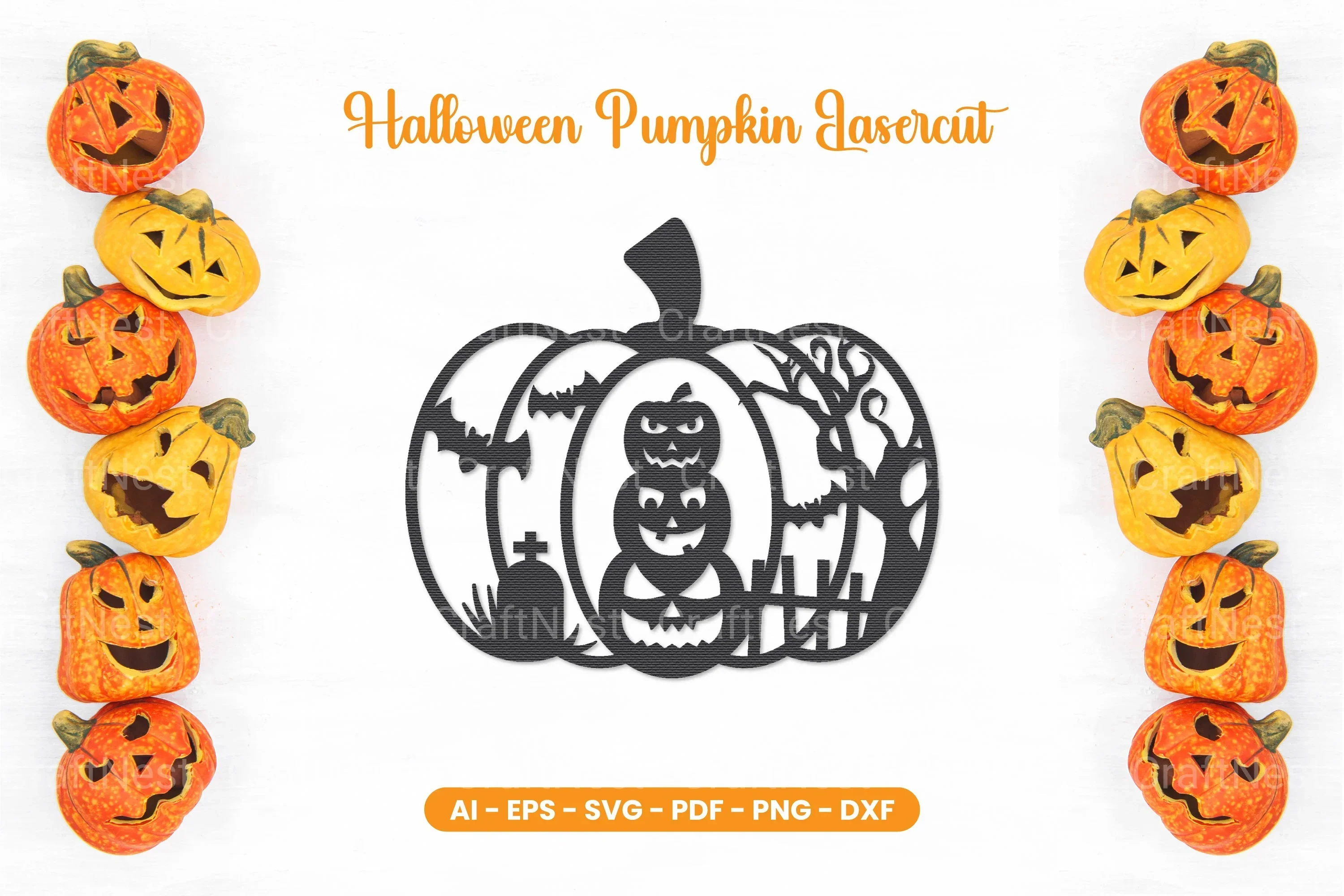 Halloween Pumpkin Lasercut SVG Bundle