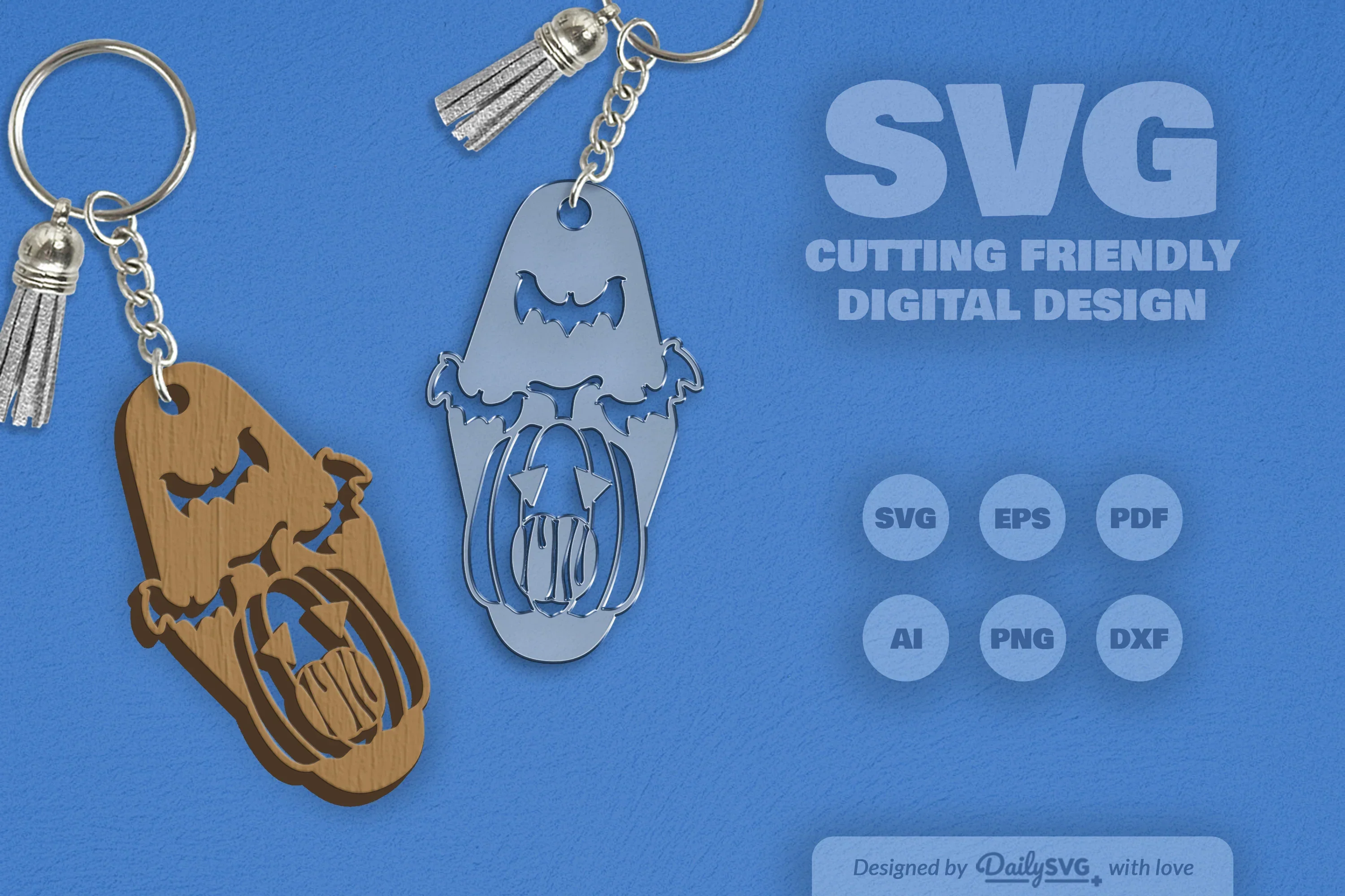 Halloween Pumpkin Motel Keychain Clipart SVG Bundle - Image 2