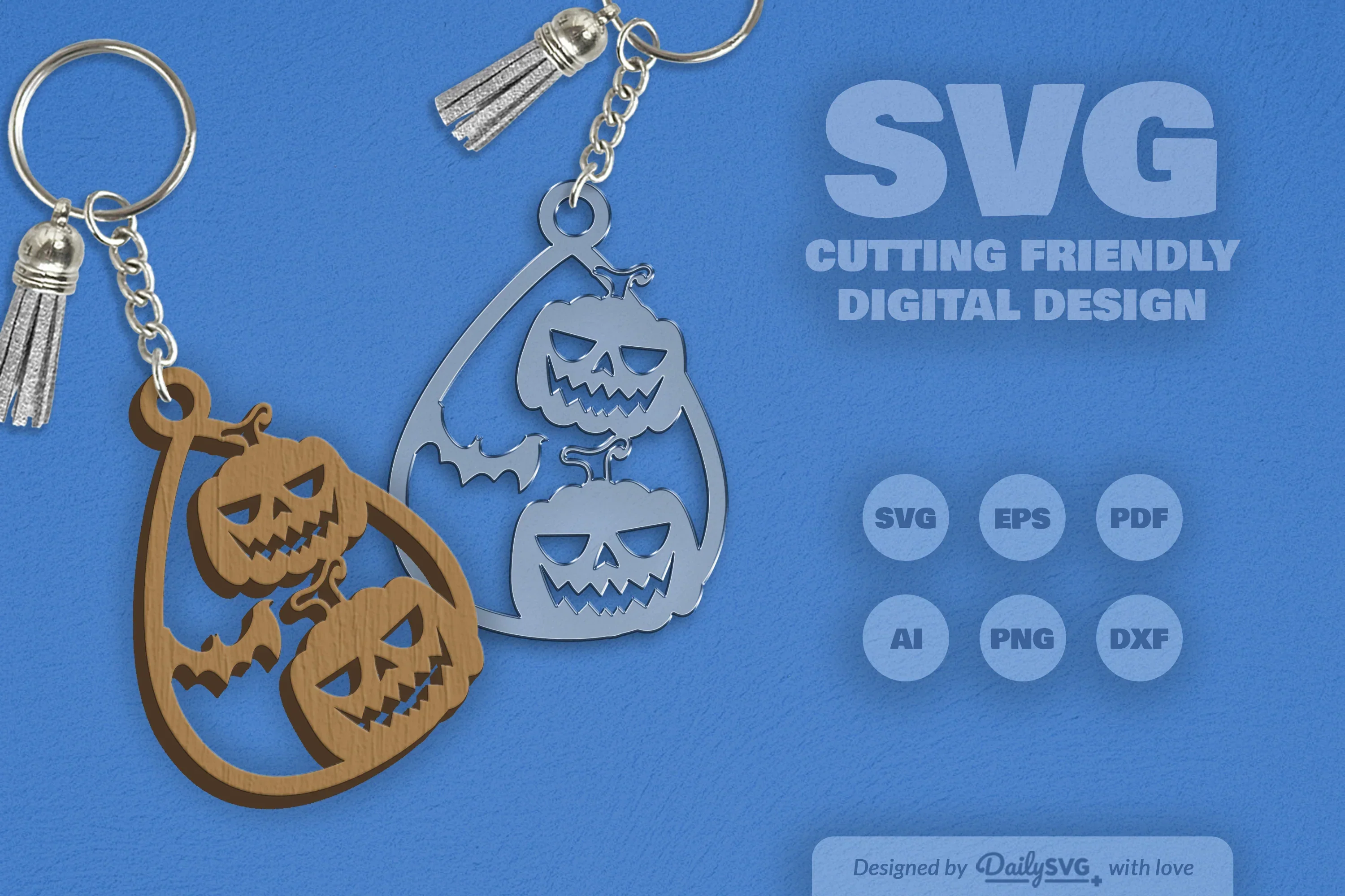 Halloween Pumpkin Tear Drop Keychain Clipart - Image 10