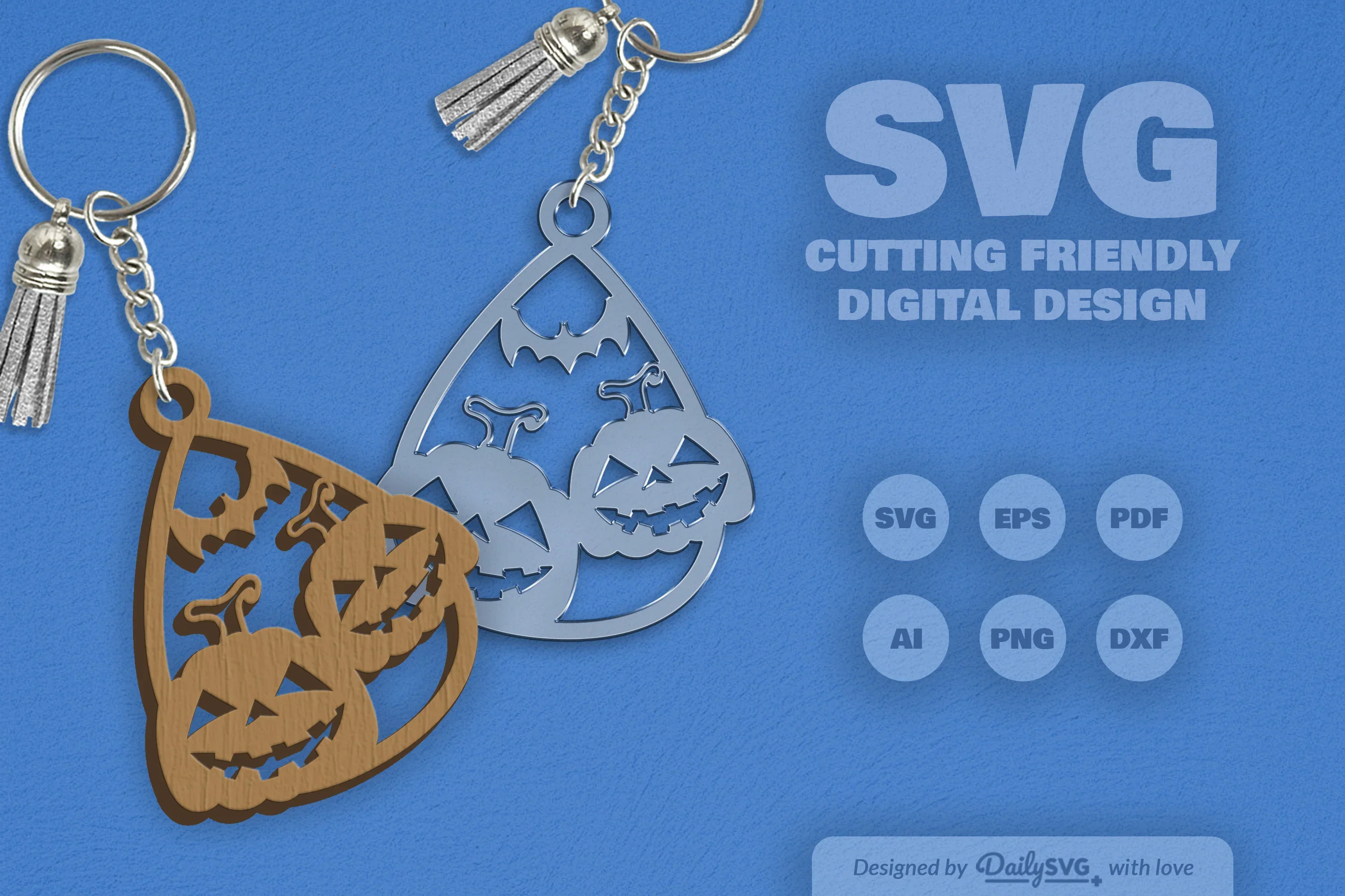Halloween Pumpkin Tear Drop Keychain Clipart - Image 11