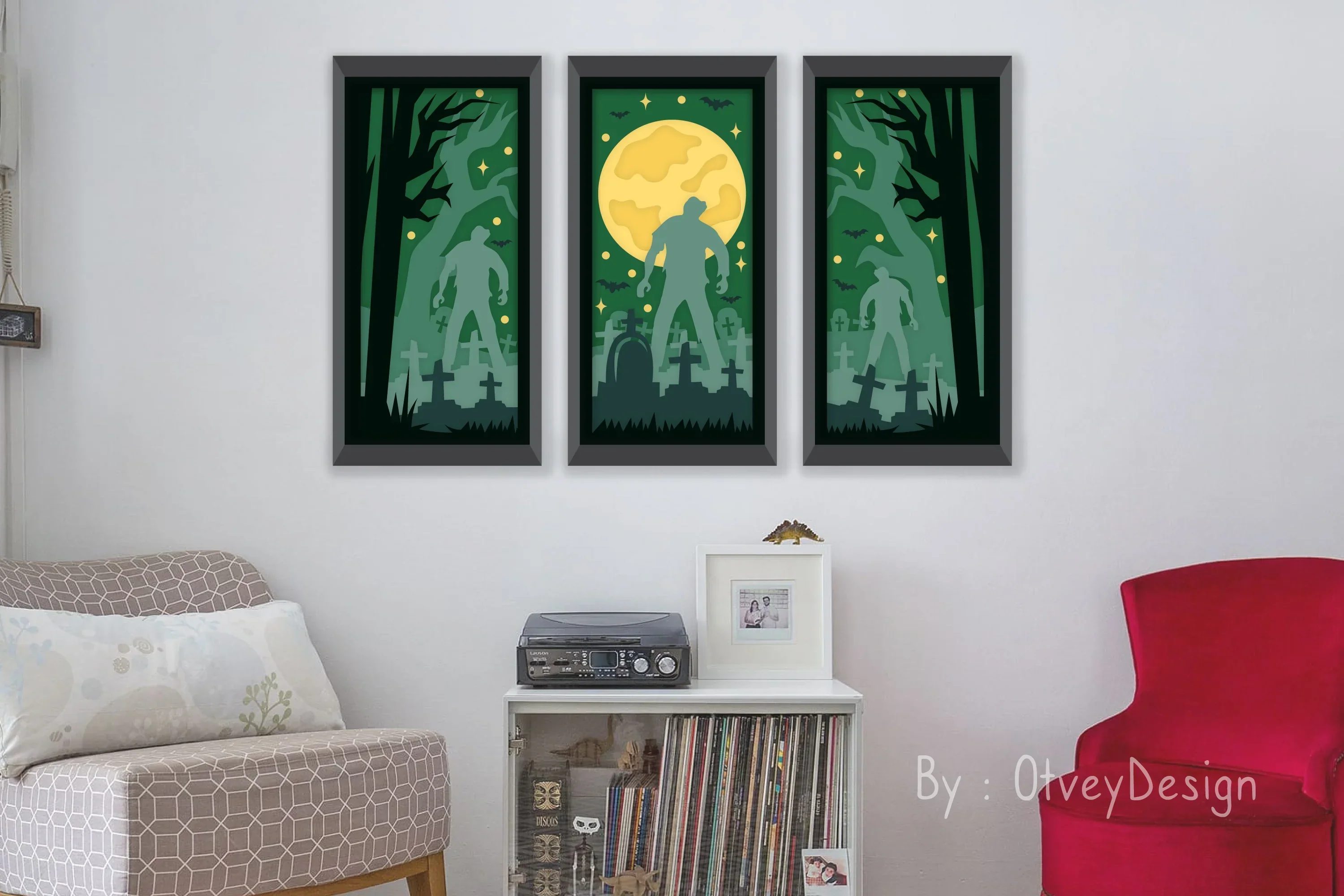 Halloween Scene Continuous Layered Papercut SVG Bundle
